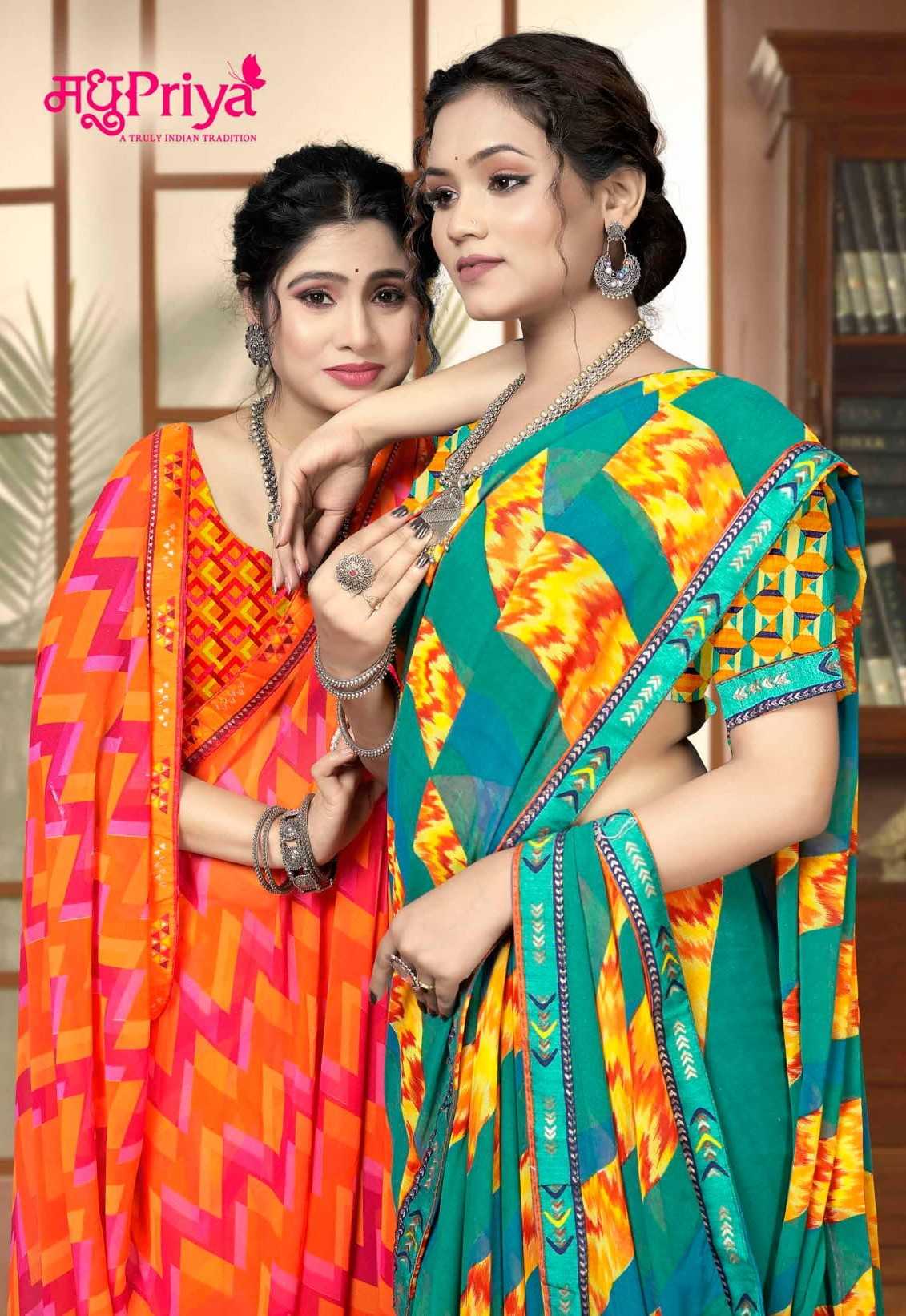 nakshatra vol 1 by madhupriya daily wear printed saree with blouse