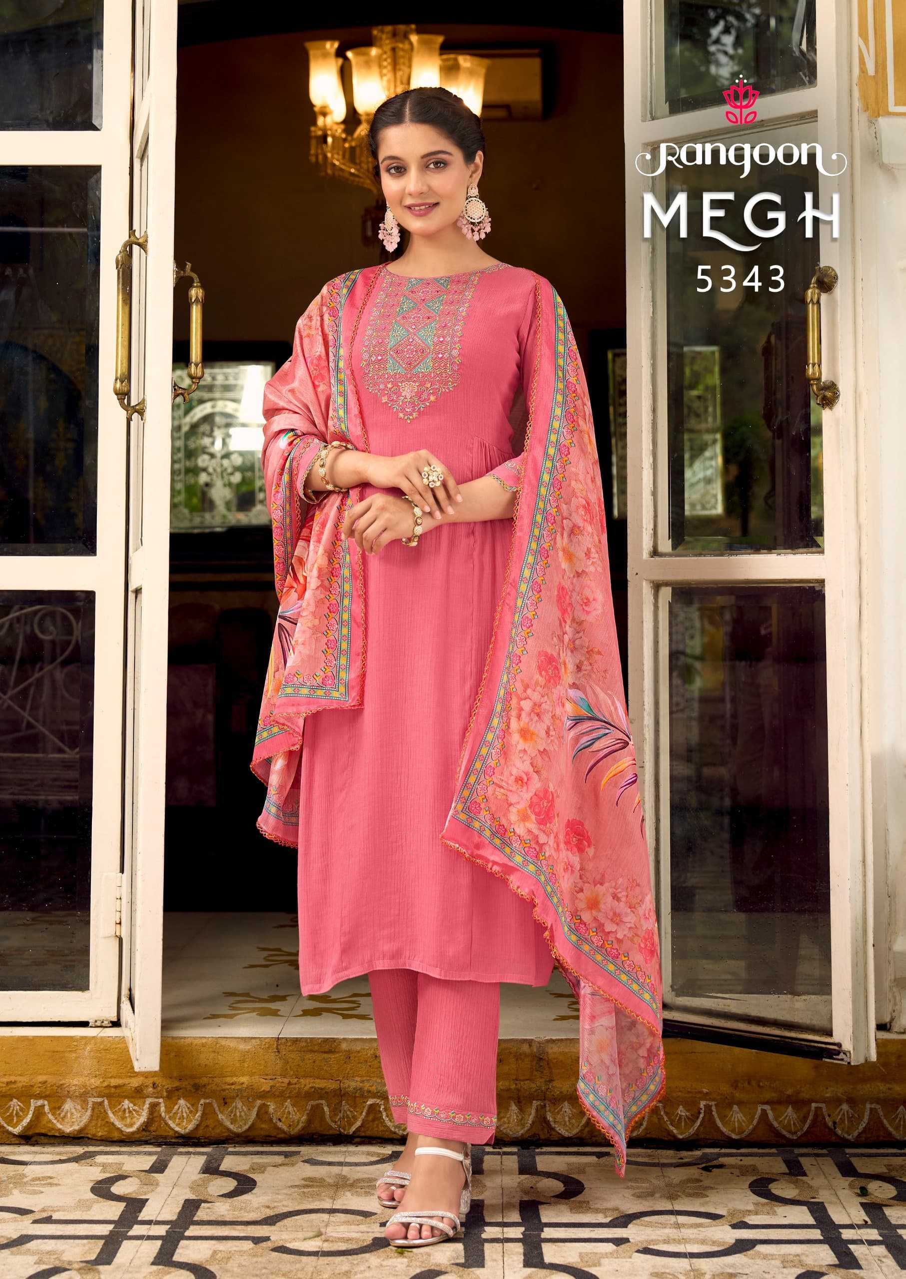 rangoon megh viscose hand work designer readymade salwar kameez 