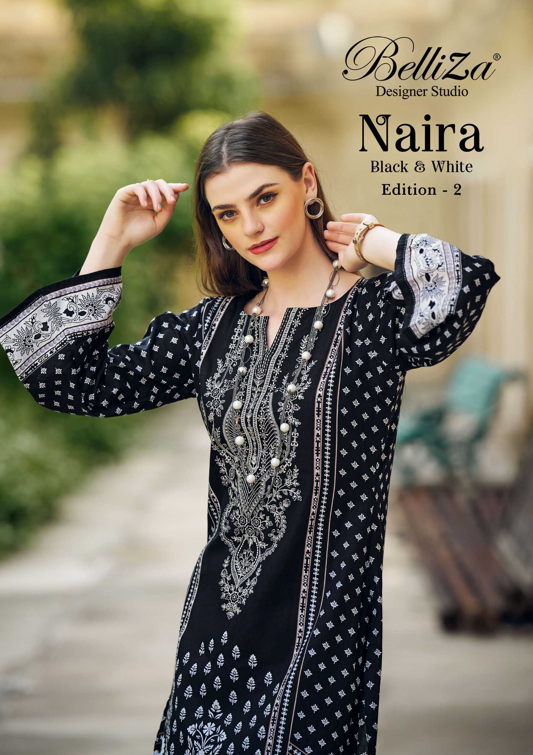 belliza designer naira black and white 2nd edition designer pakistani salwar suit