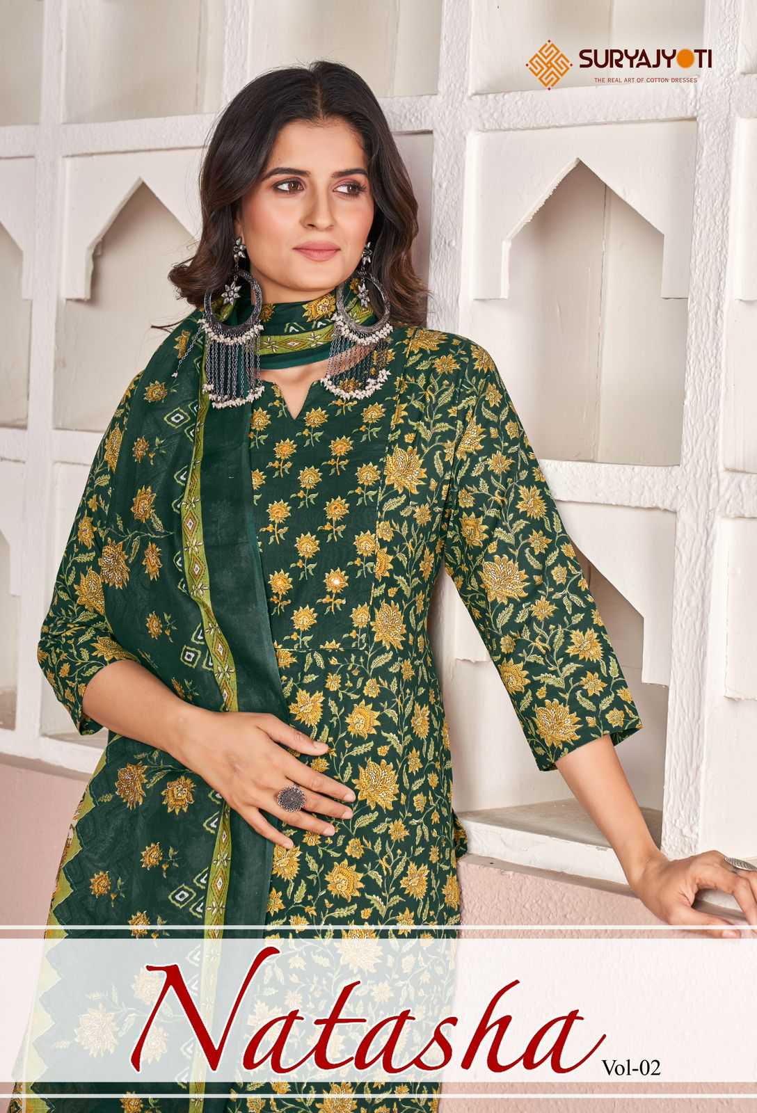 suryajyoti natasha vol 2 lawn cotton print casual wear readymade salwar suit