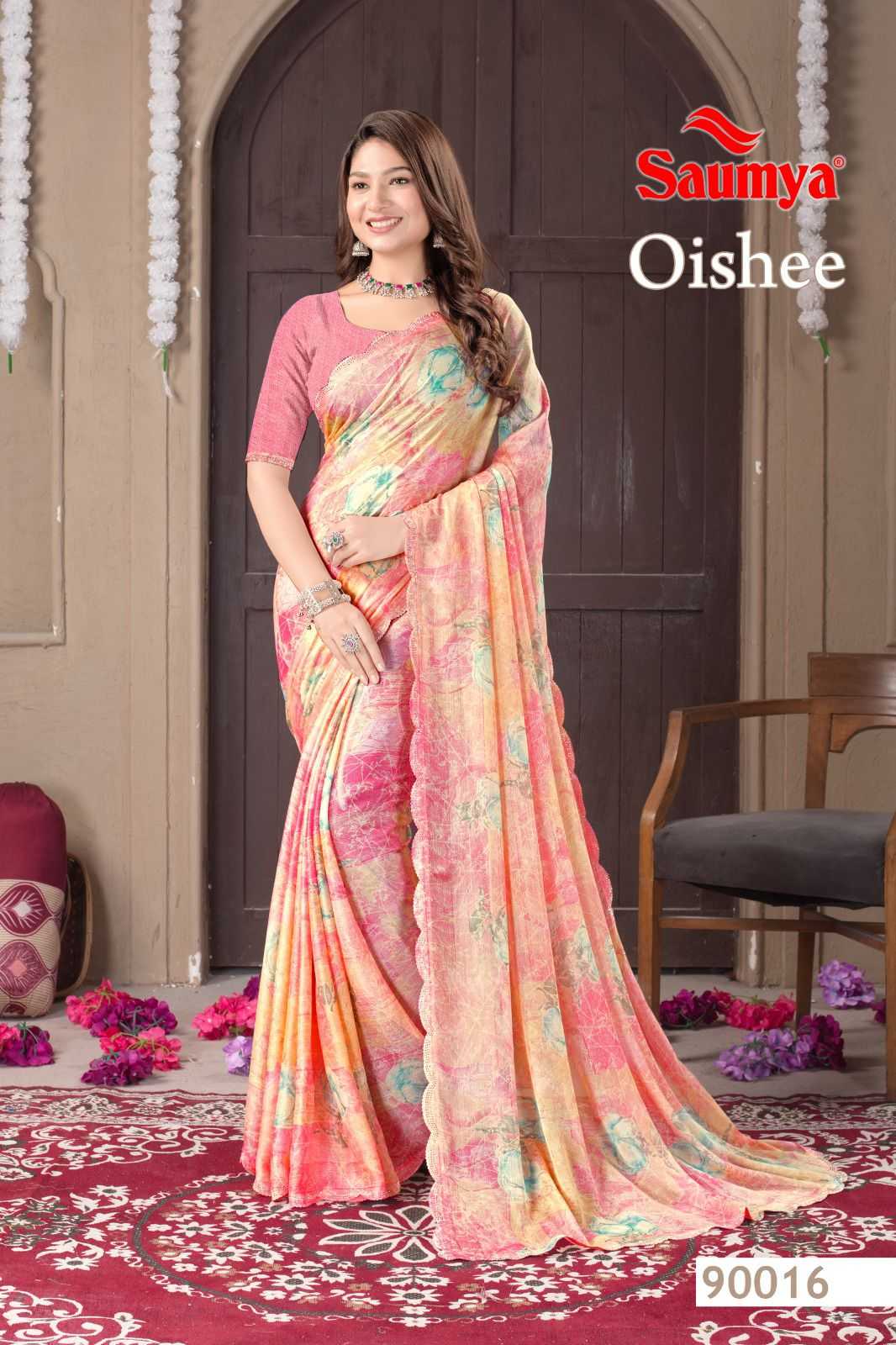 saumya oishee classic look chiffon saree collection