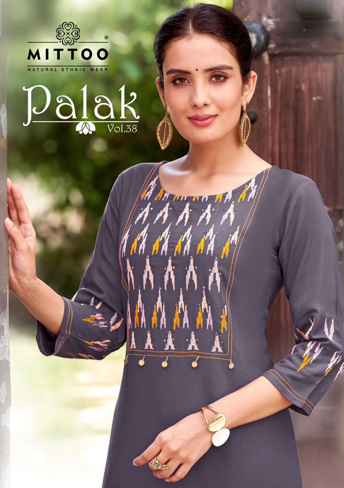 mittoo palak vol 38 simple handwork comfy wear full stitch long kurti 