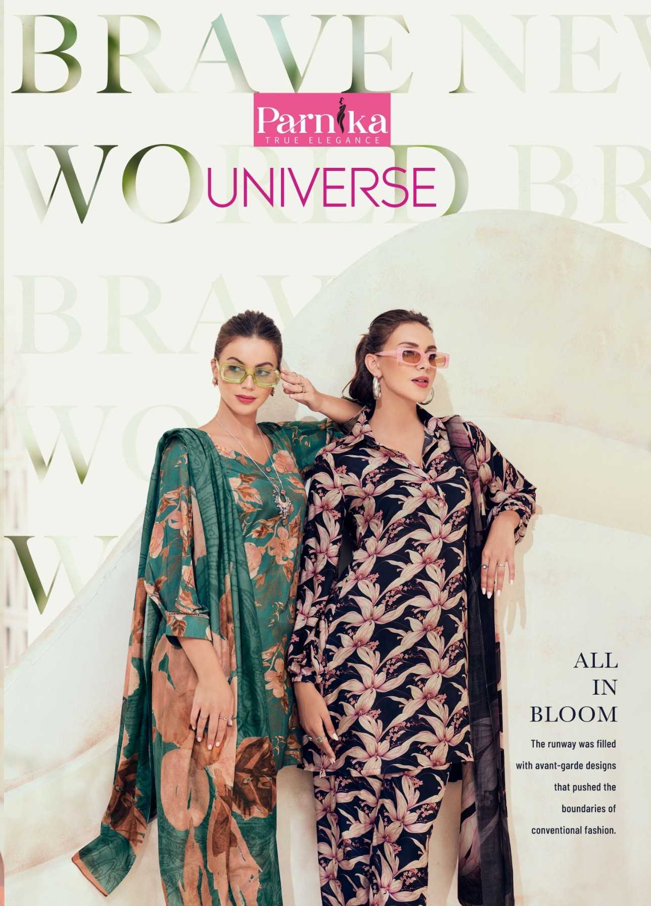 universe by parnika fancy digital silk dress material 