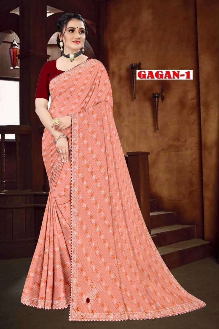 PR 9STAR NEW LUNCHING GAGAN VOL-1 FANCY DESIGNER GEORGETTE FABRICS SAREES