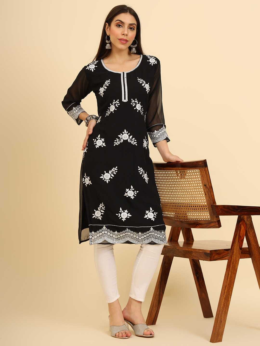 pr albeli fullstitch georgette pattern beautiful long kurti