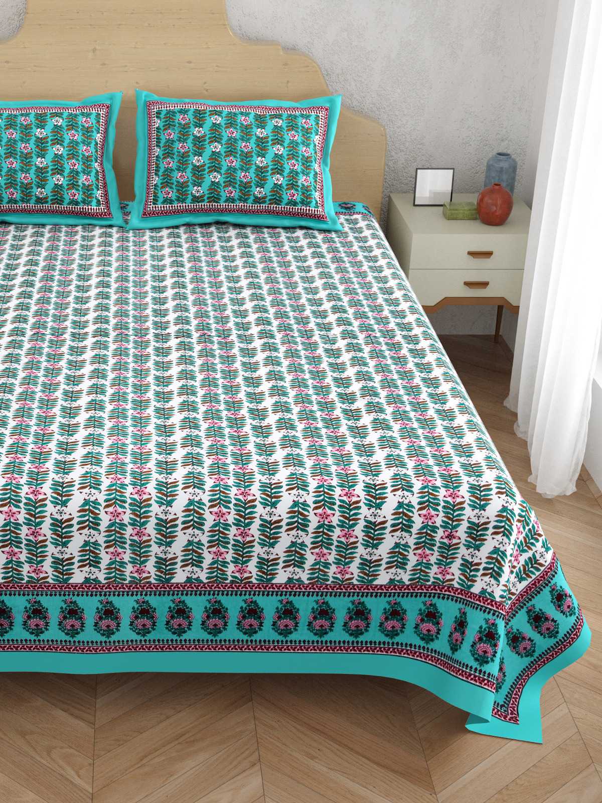 pr atulaya latest design king size cotton fancy bedsheet with pillow covers exports 