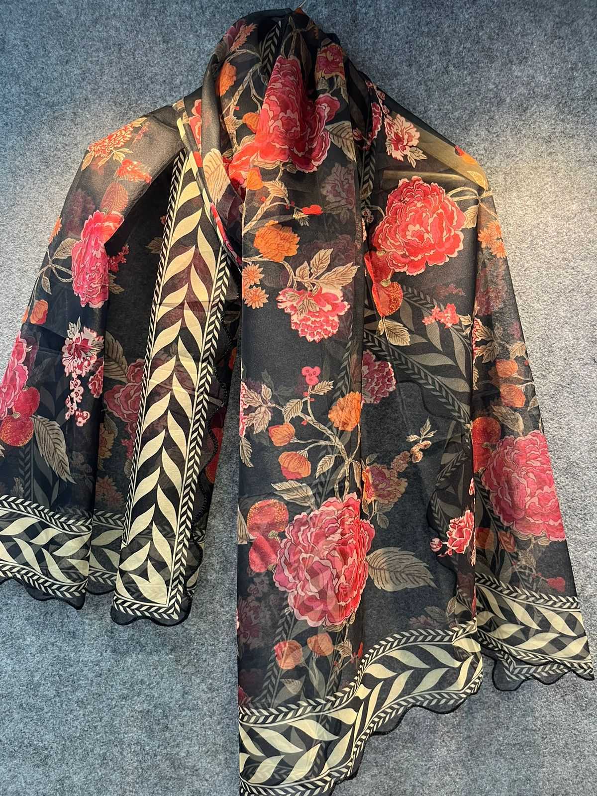 pr digital print organza pattern beautiful dupatta