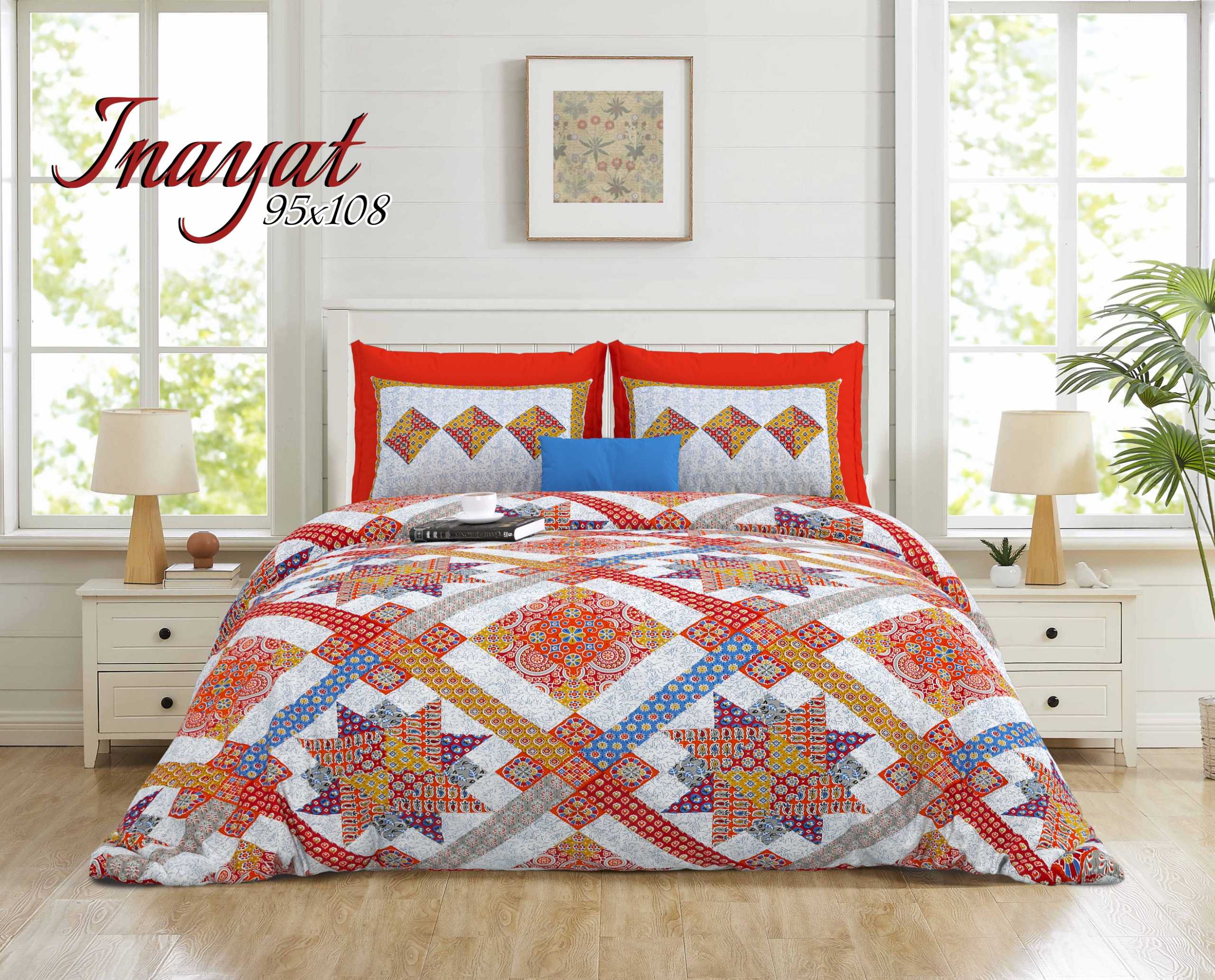 pr inayat launch beautiful colours king size cotton bed sheet with pillow covers