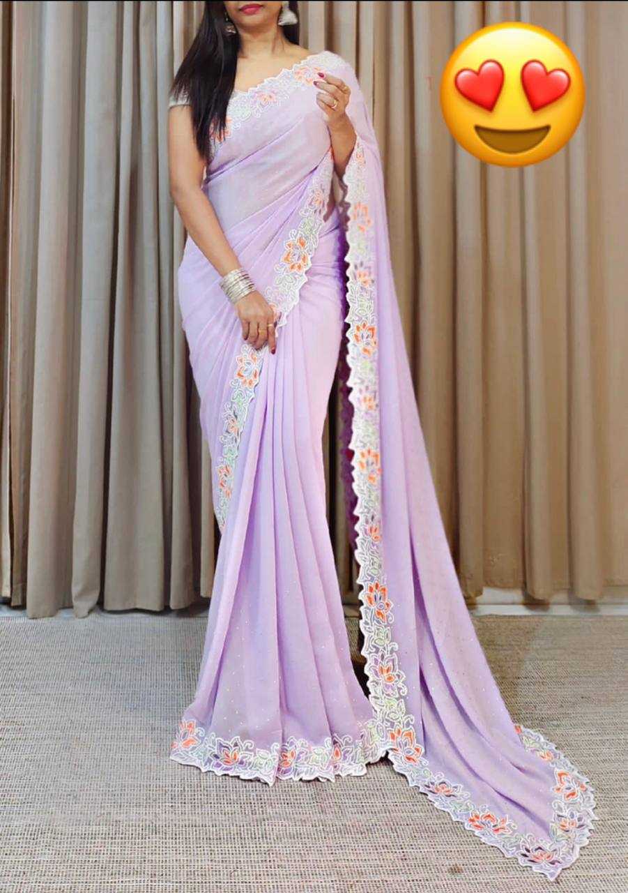 pr kc 787 georgette party wear swaroski work saree collection