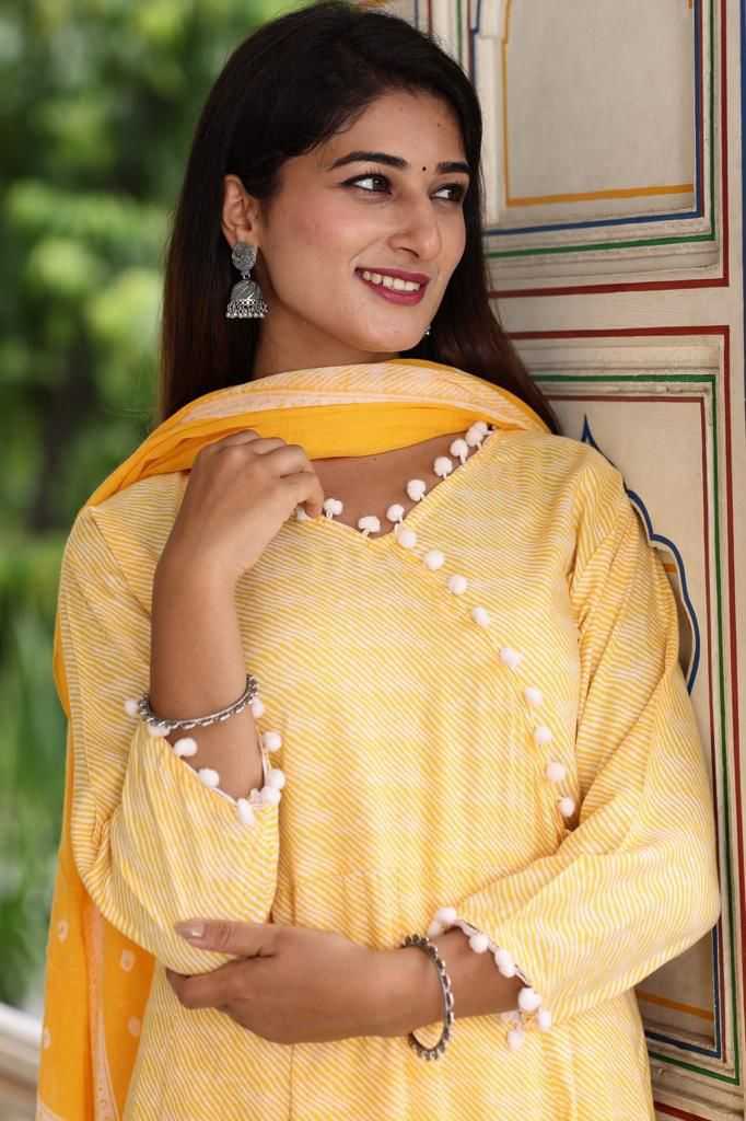 pr lehriya anarakli fully stitch rayon casual wear salwar kameez 