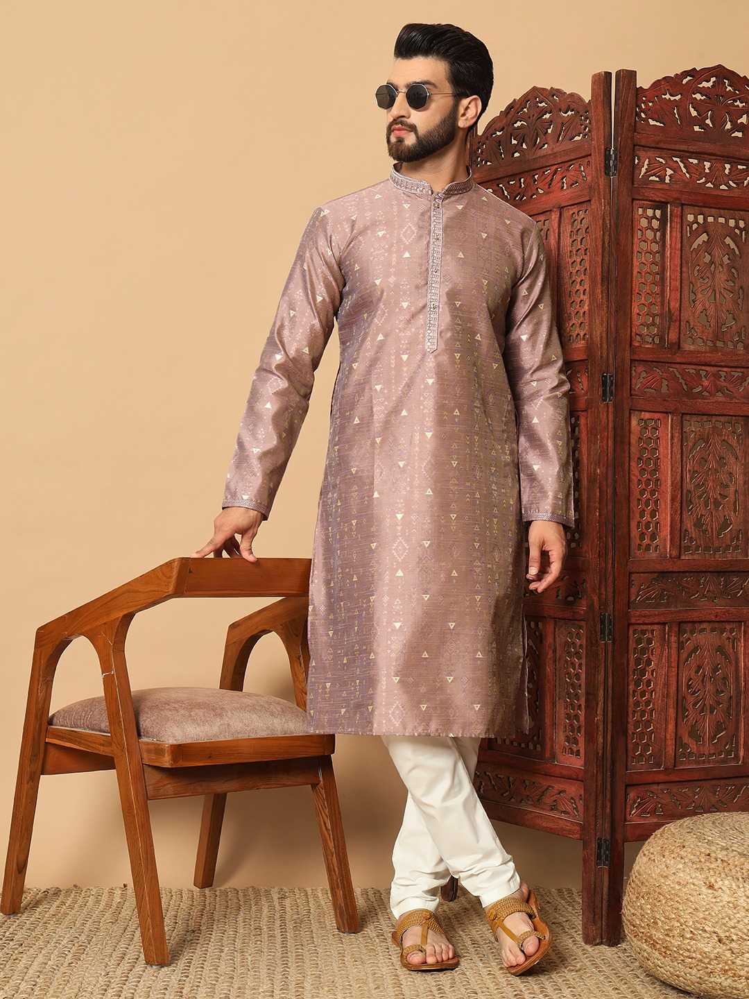pr outluk vol 130 unique colours jacquard readymade stylish mens kurta with pajama 