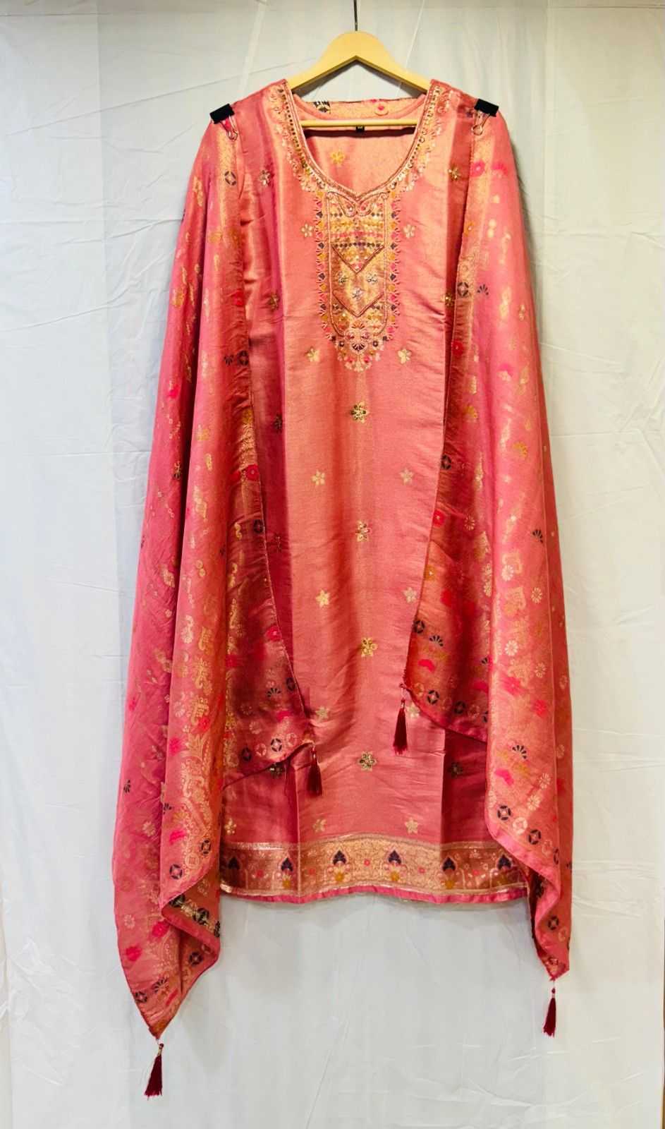 pr pure shimar jacquard with handwork cotton designer full stitch combo salwar suit 