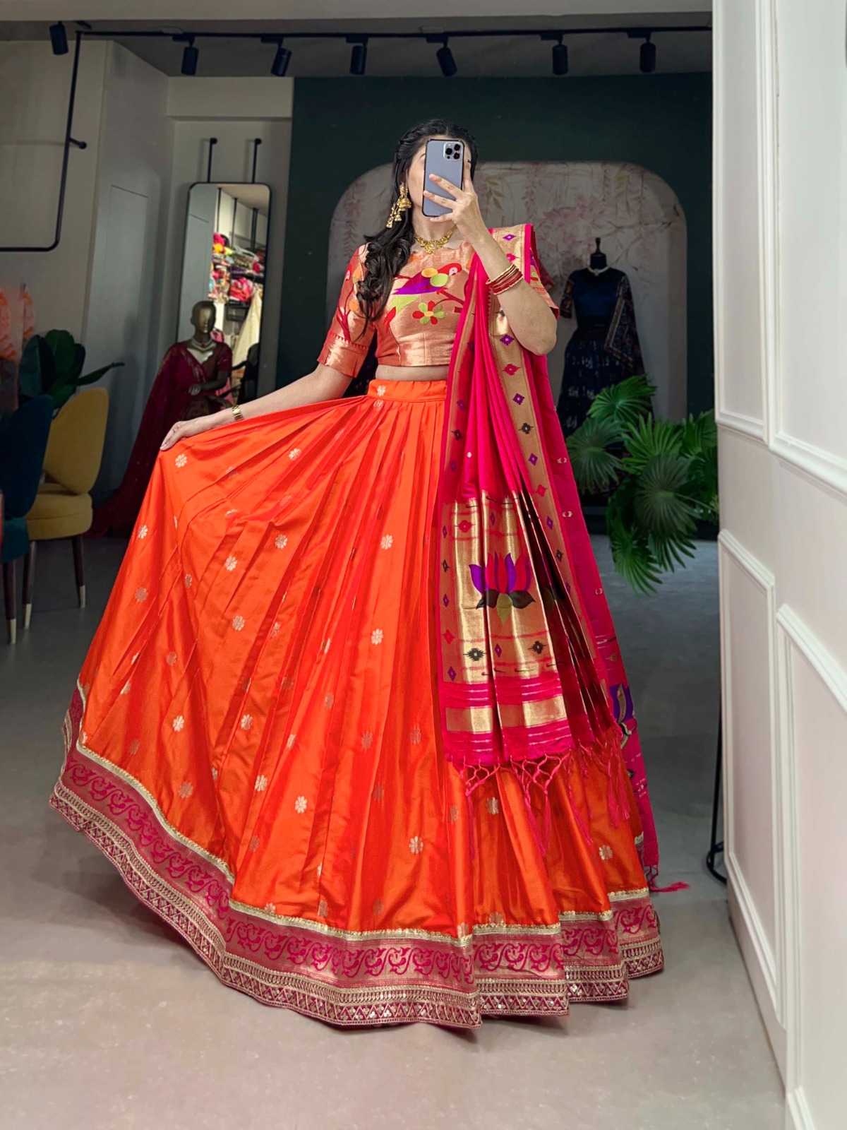 pr rudrani jacquard silk zari work full stitch lehenga unstitch choli festive catalog