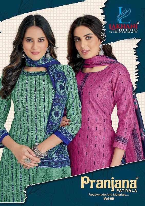 lakhani cottons pranjana patiyala vol 9 patiyala style readymade printed big size 3pcs dress