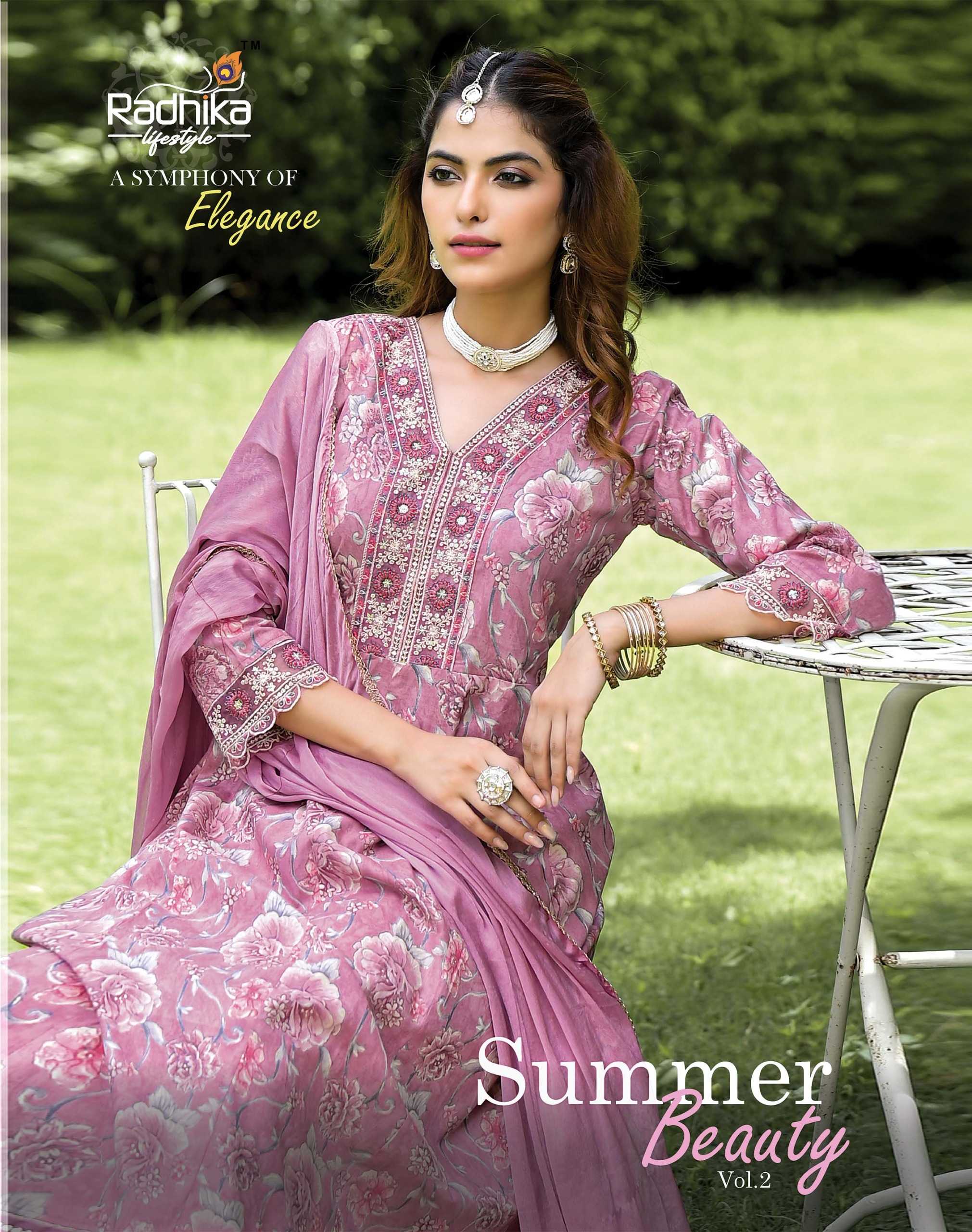 summer beauty vol 2 by radhika lifestyle cotton print casual wear readymade big size salwar suit 