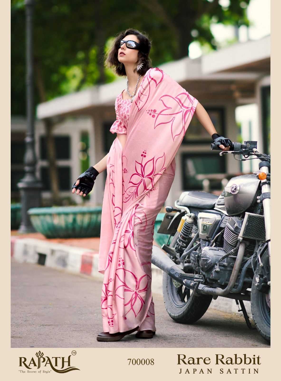 the rare rabbit rajpath sper hit japan satin fancy saree with blouse 