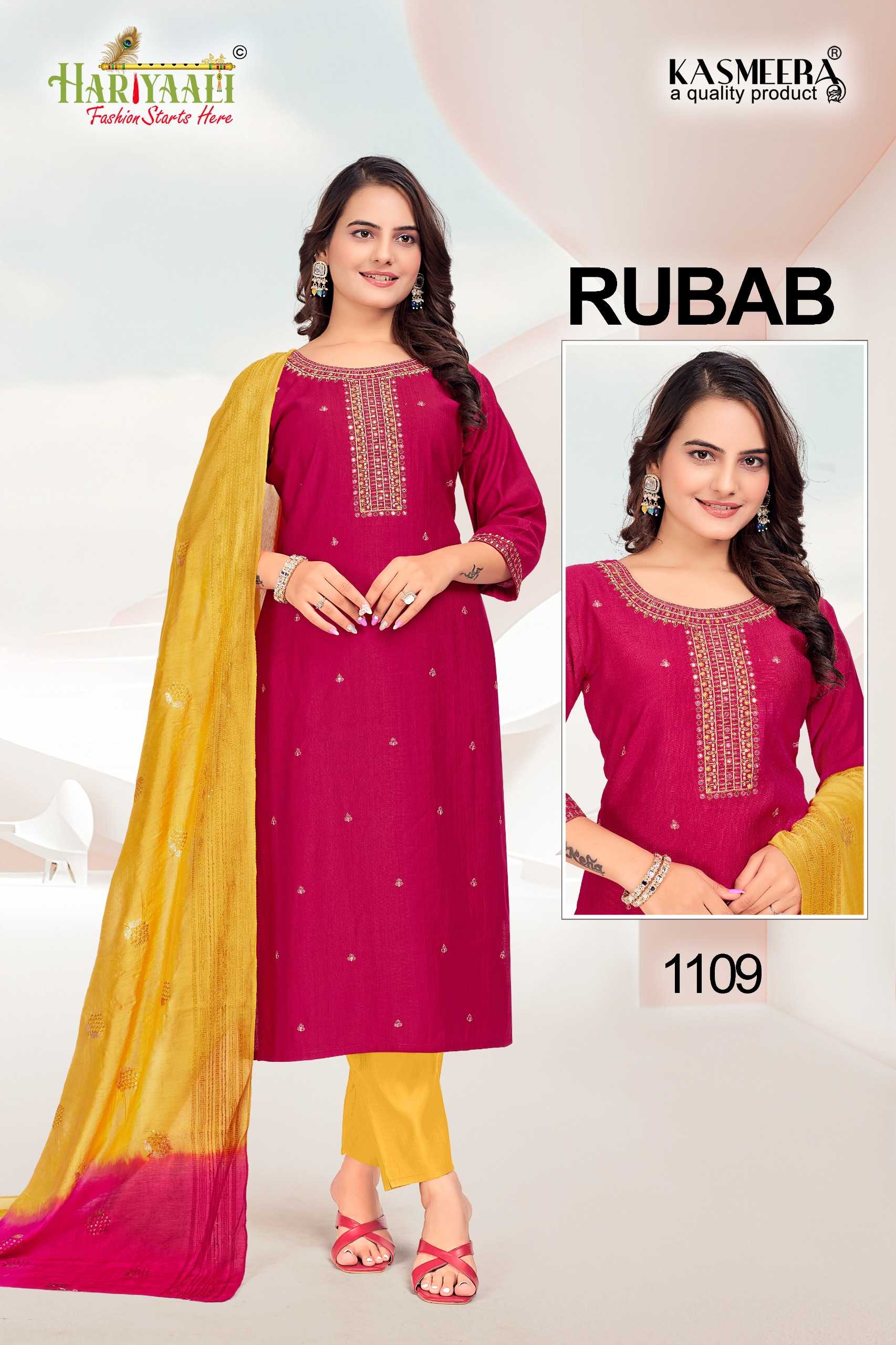 hariyaali launch rubab vetican silk daily wear full stitch 3pcs dress