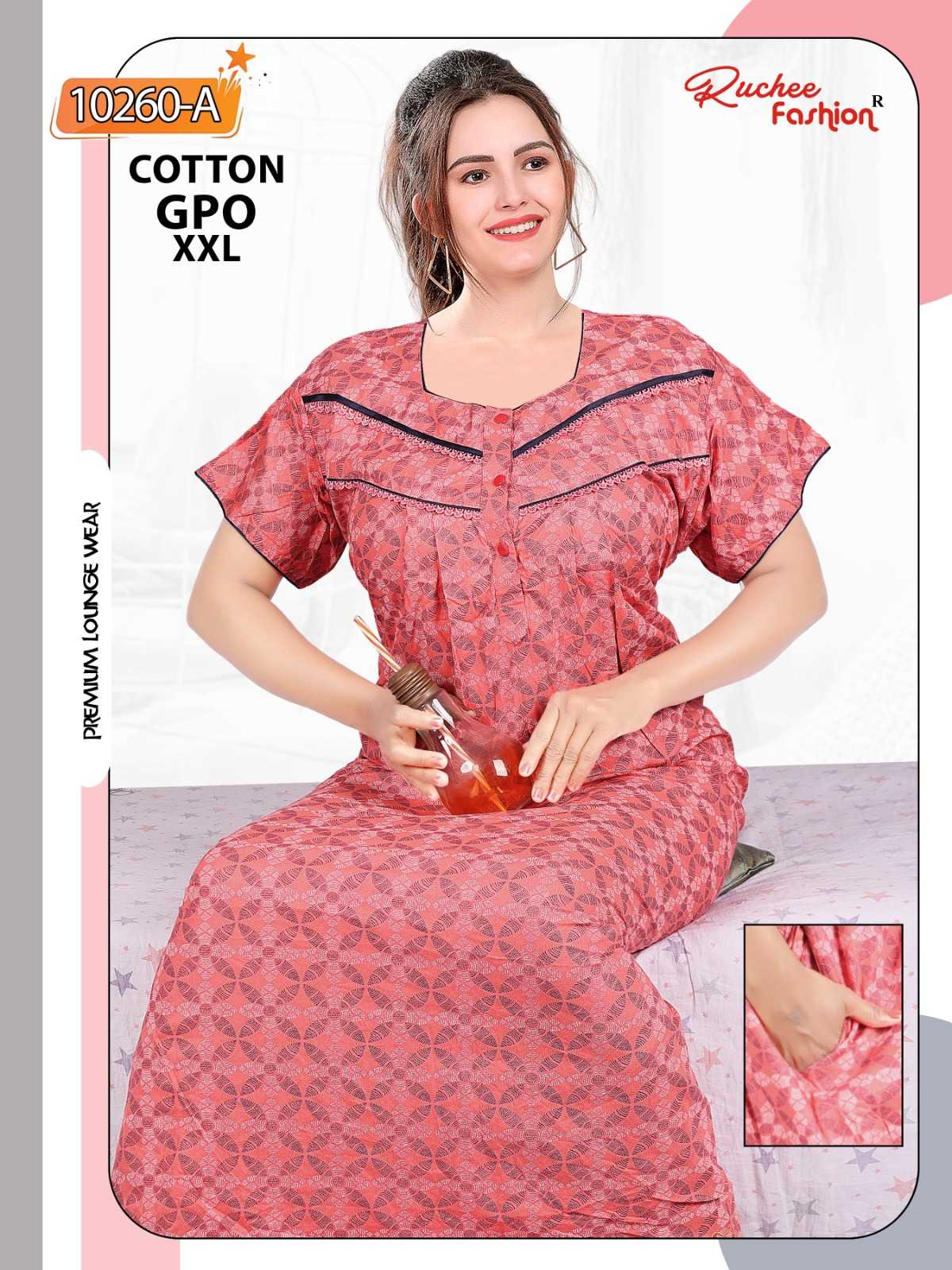 ruchee fashion cotton gpo fully stitch women night exports 