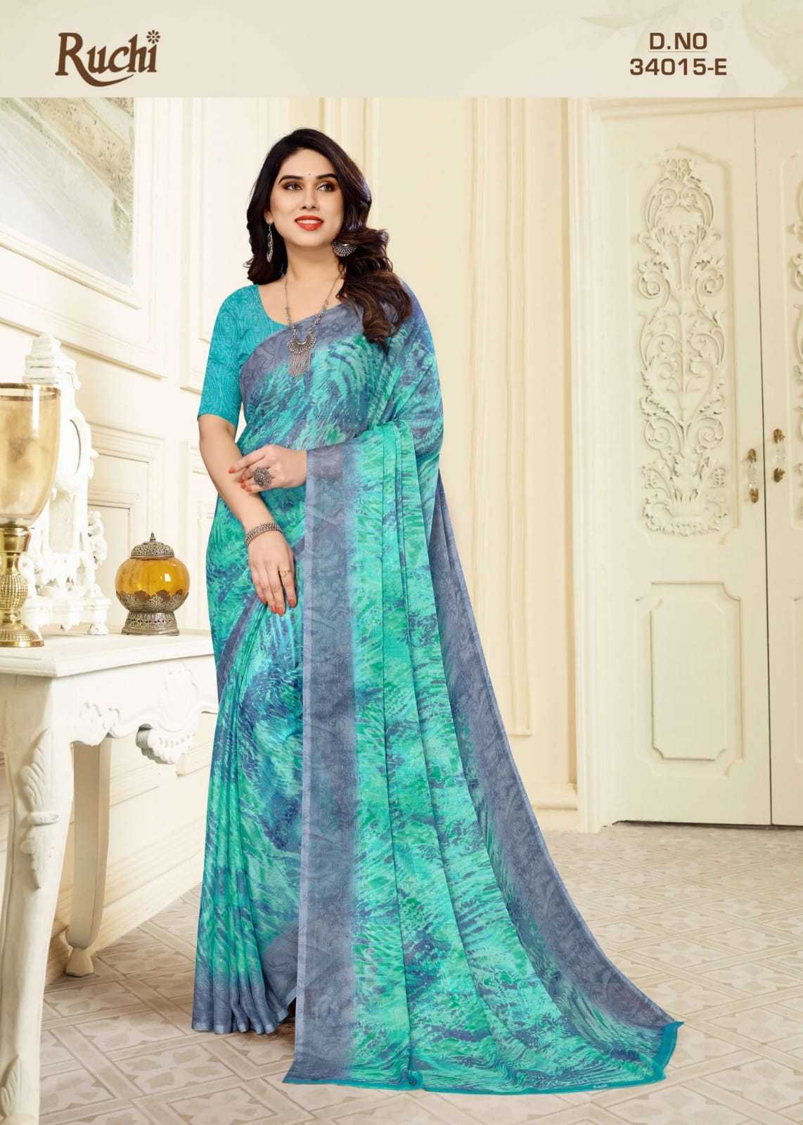 star chiffon lehriya vol 15 by ruchi saree regular wear saree with blouse 