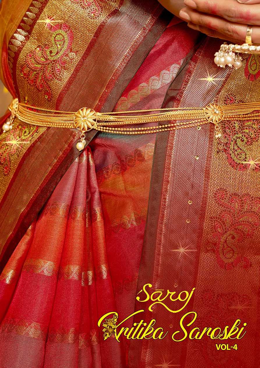 Kritika Saroj  Swarovski - 4 Soft organza Saree 