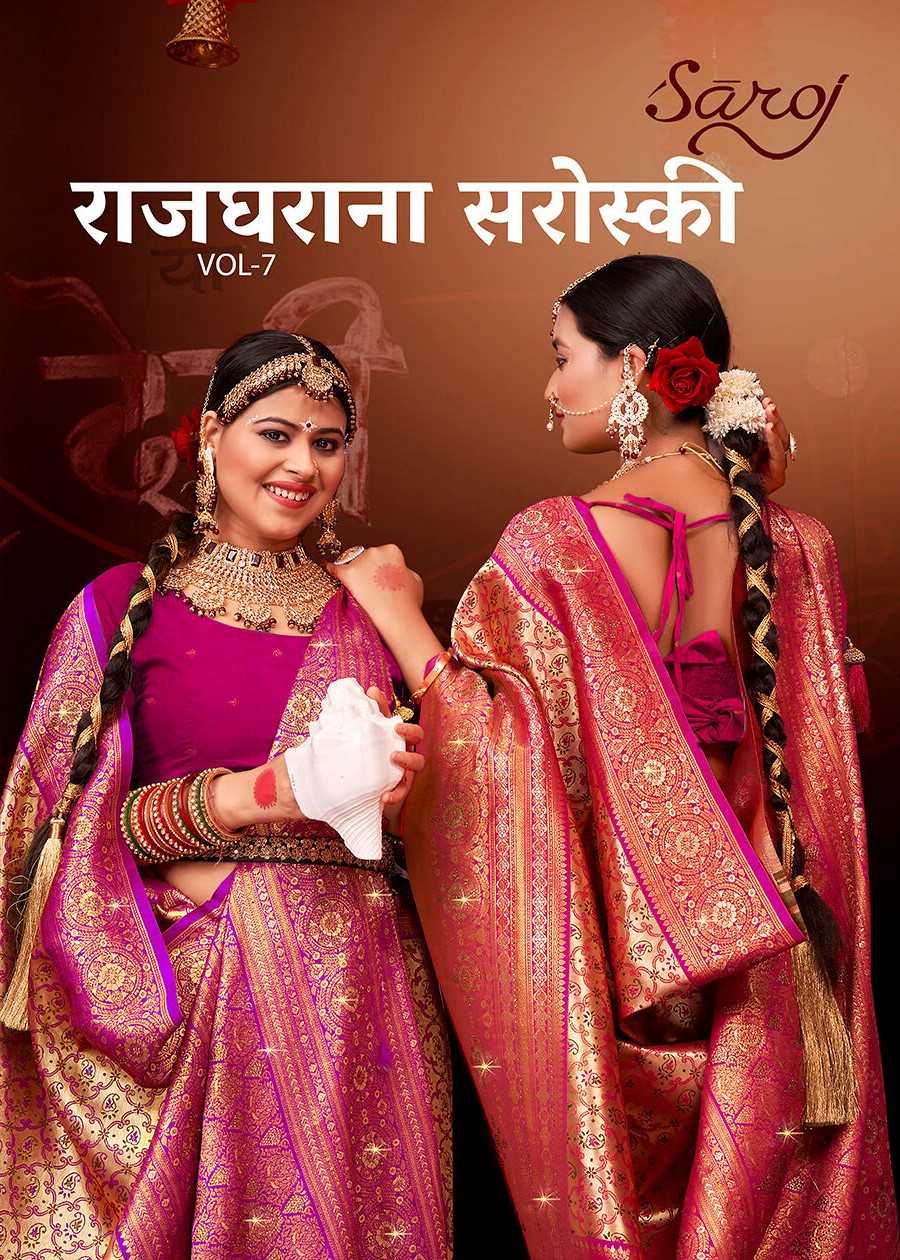 Rajgharana Saroj Vol - 7 Jari jacquard saree collection