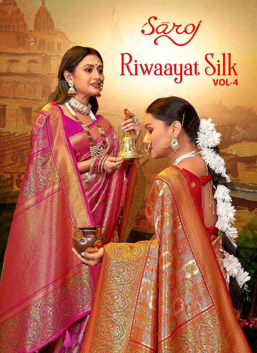 Riwaayat Saroj Saroj  Silk  Vol - 4 Jari jacquard silk saree collection