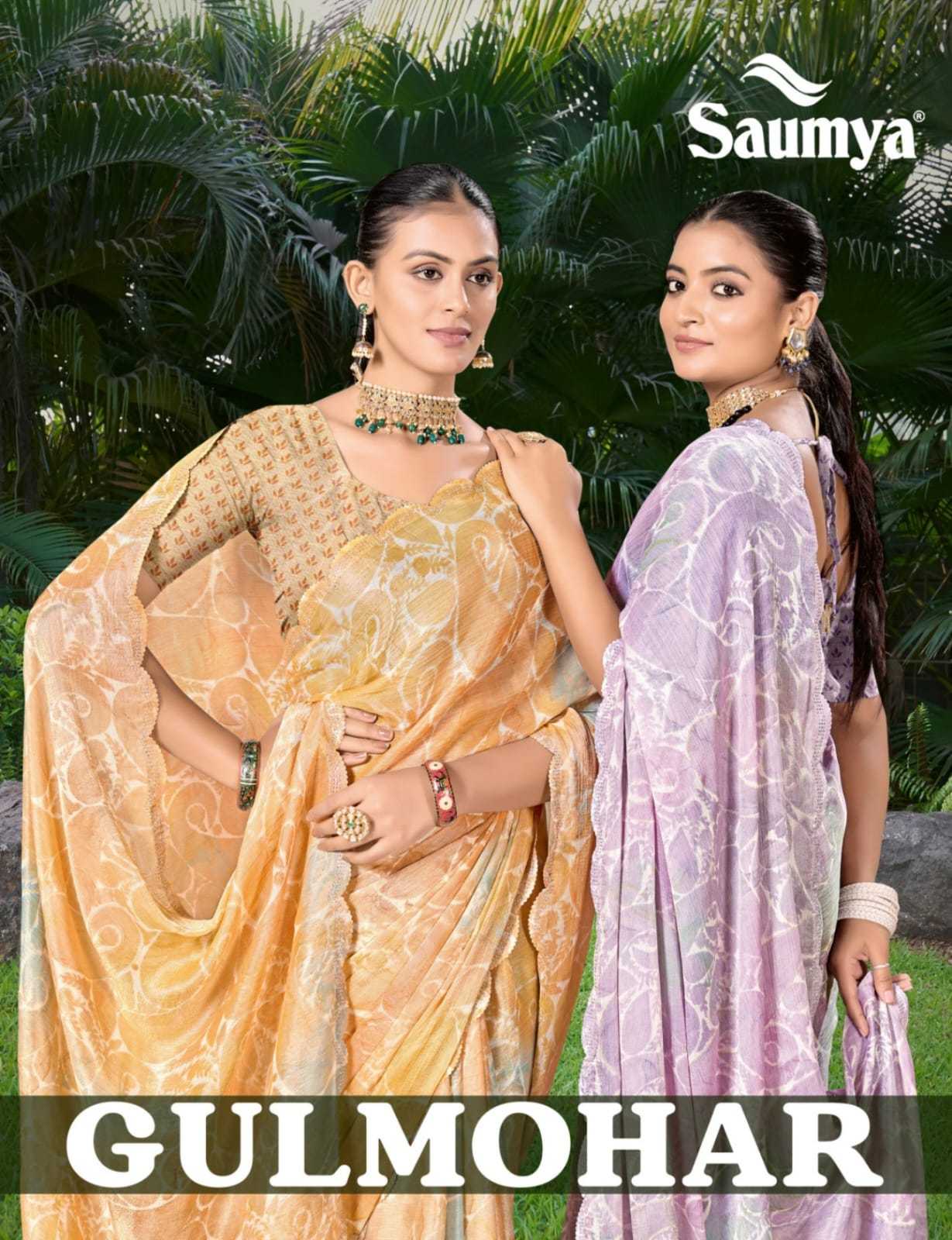 gulmohar vol 2 by saumya hit design brasso saree with blouse 