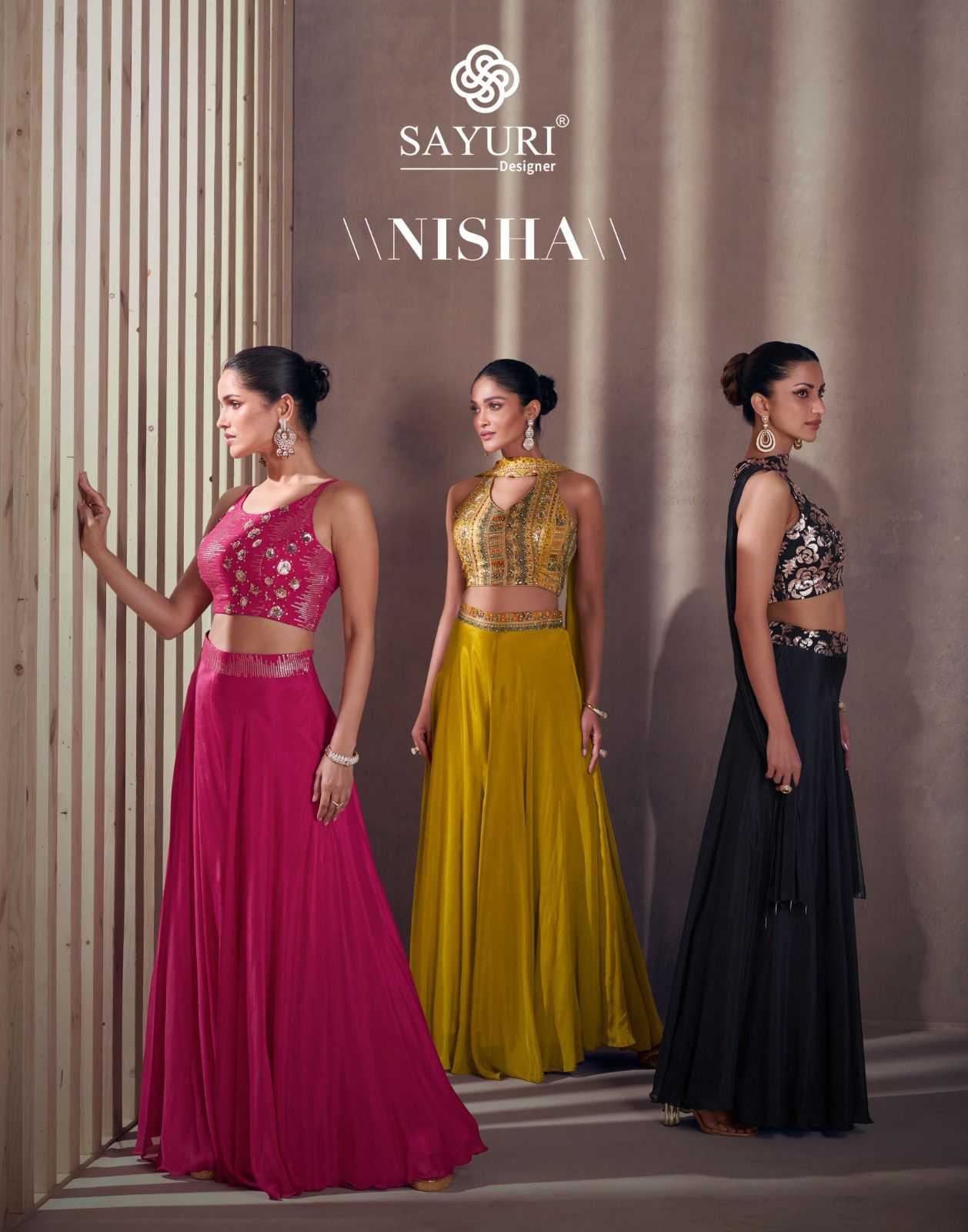 nisha sayuri designer embroidery work silk fullstitch 3pcs dress