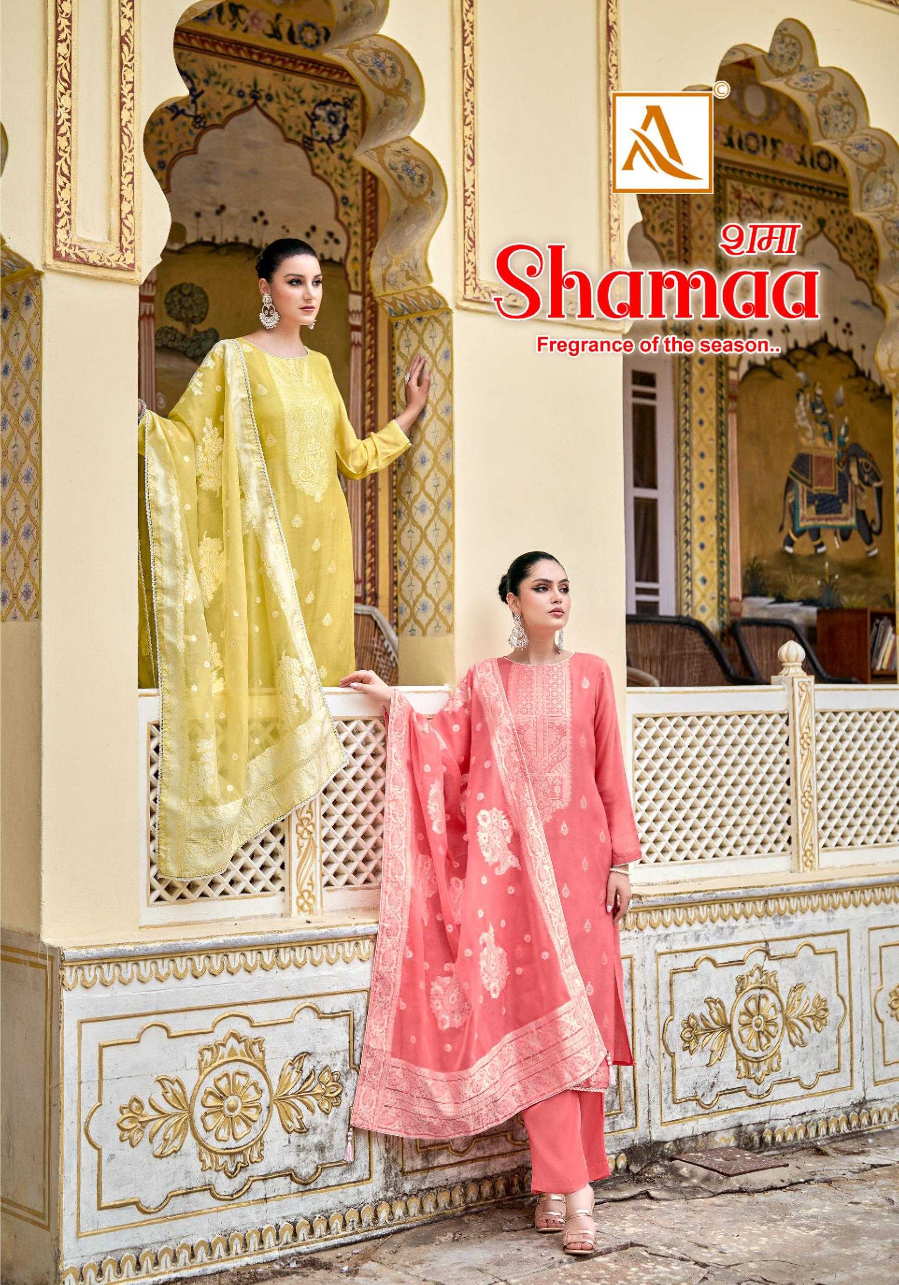 alok suits shamaa vol 3 elegant handwork viscose salwar suits