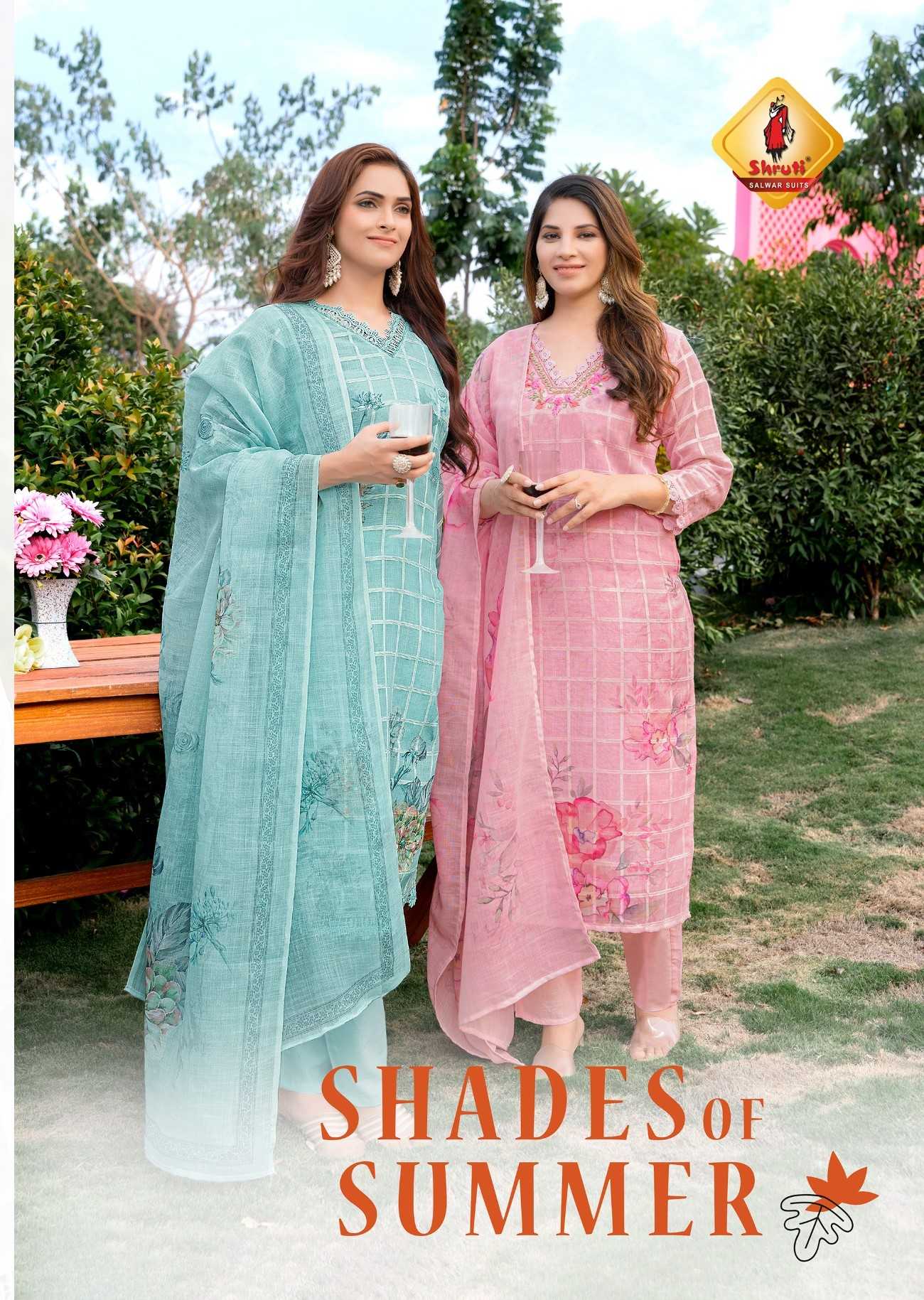 shades of summer by shruti suit hit design readymade top pant dupatta 