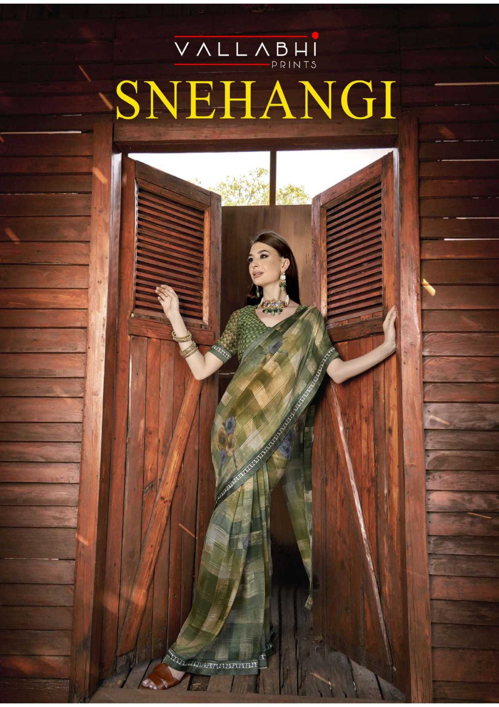 vallabhi prints snehangi 27051-27062 classy look georgette saree exports 