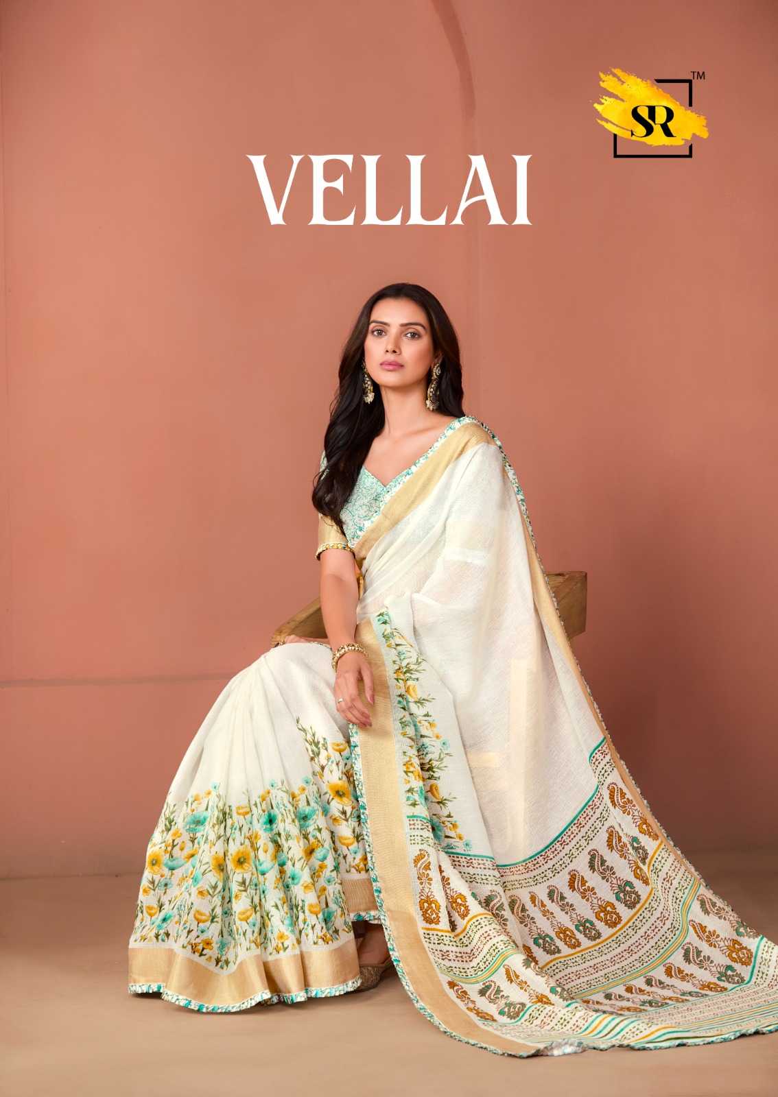 vellai sr traditional wear special white handloom linen saree with fancy blouse 