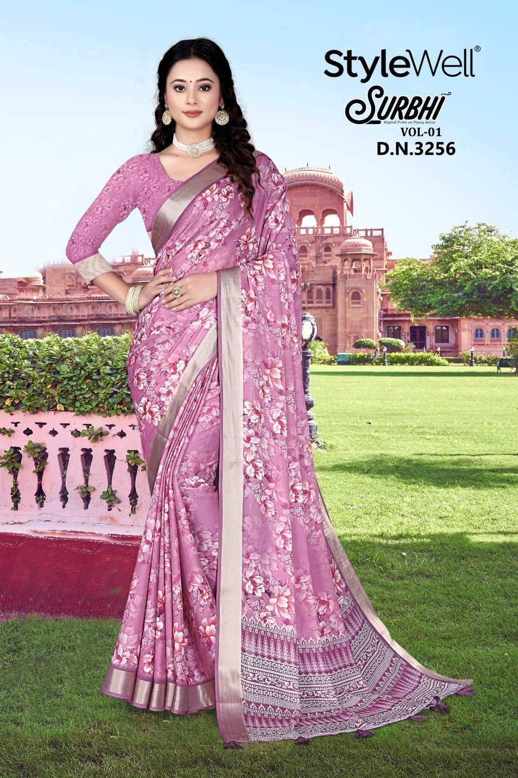 surbhi by stylewell exclusive fancy printed trendy saree