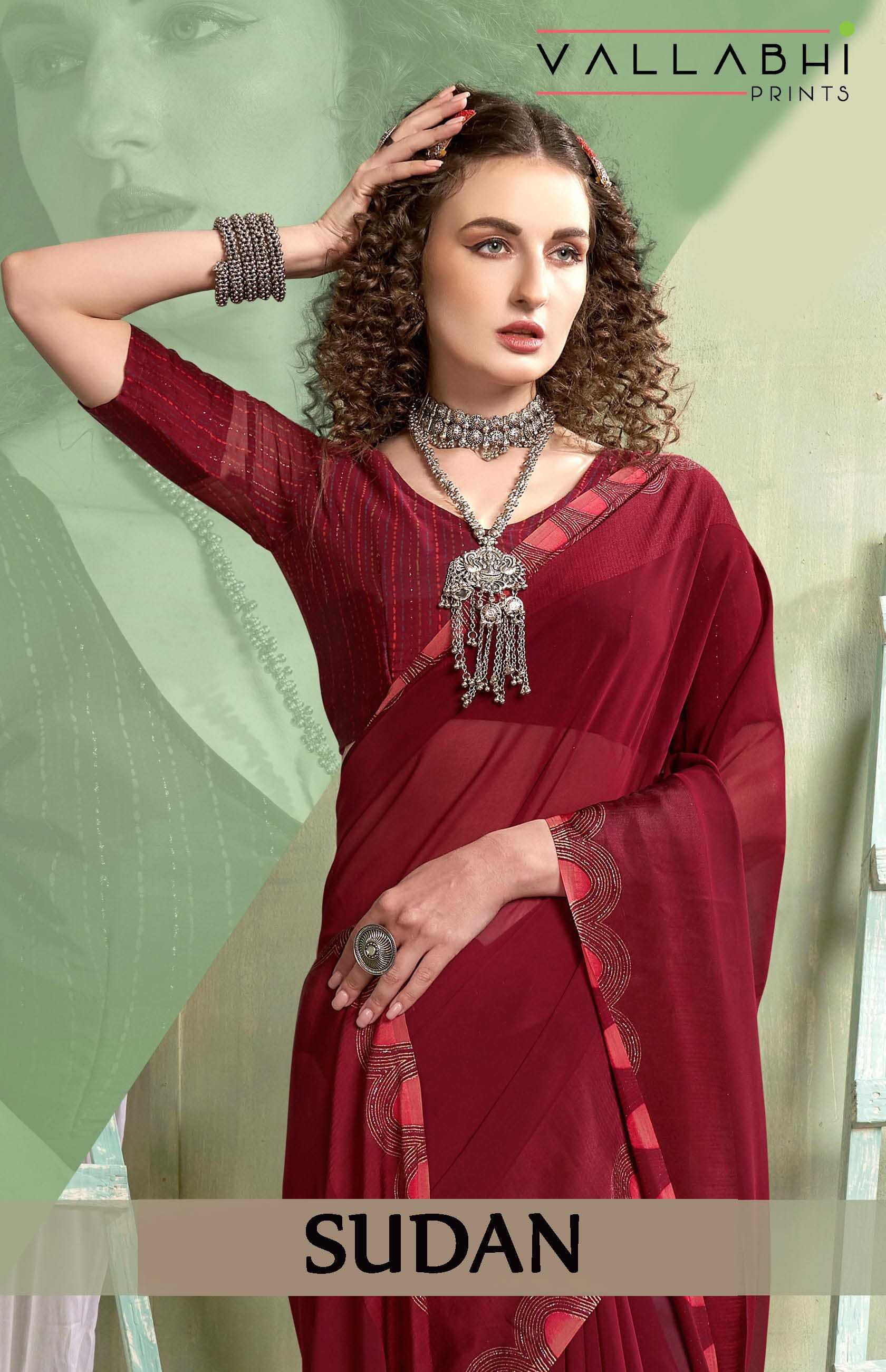 vallabhi prints sudan classic look georgette saree with blouse 