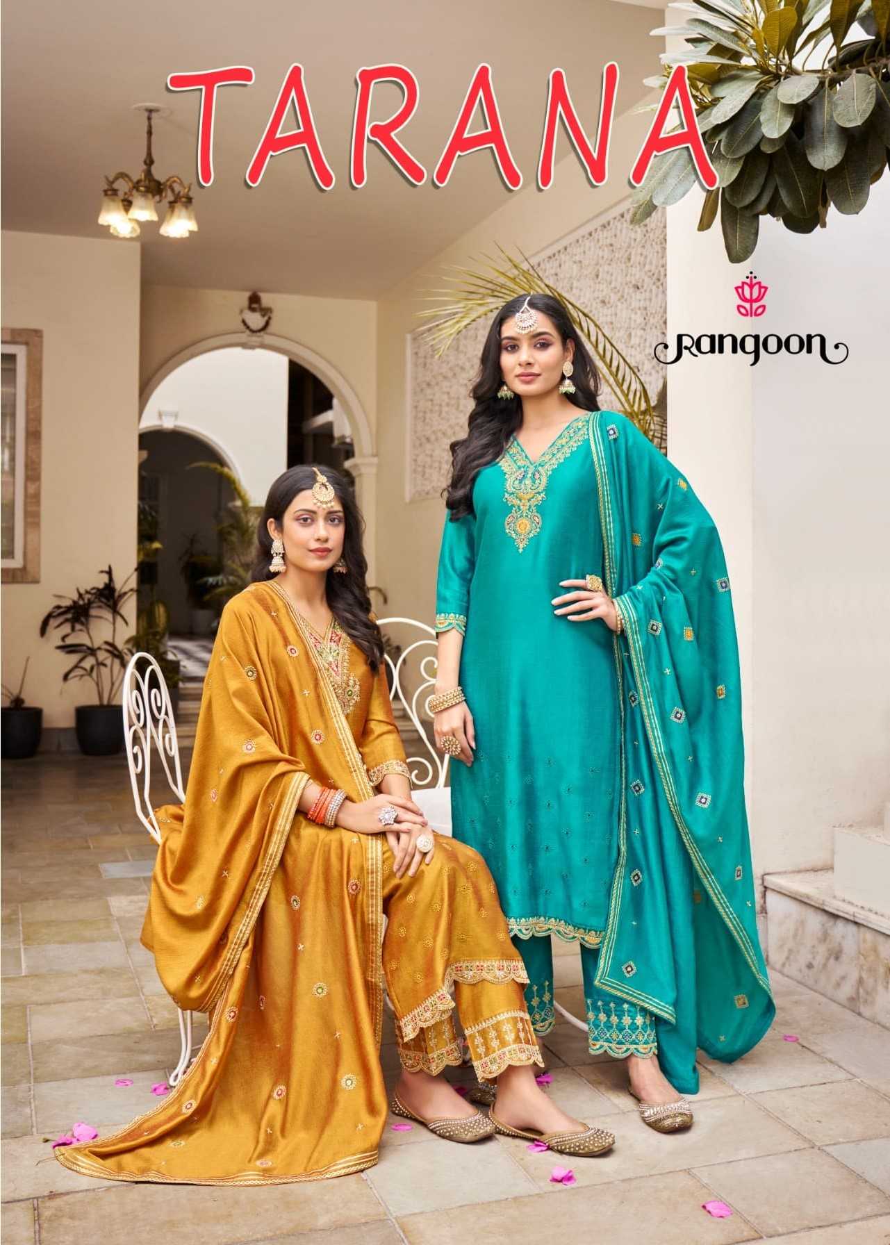 rangoon begin tarana silk stylish outfit look full stitch salwar kameez 