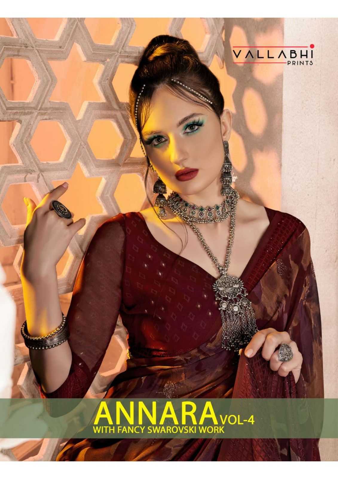 annara vol 4 by vallabhi prints fashionable unique printed saree