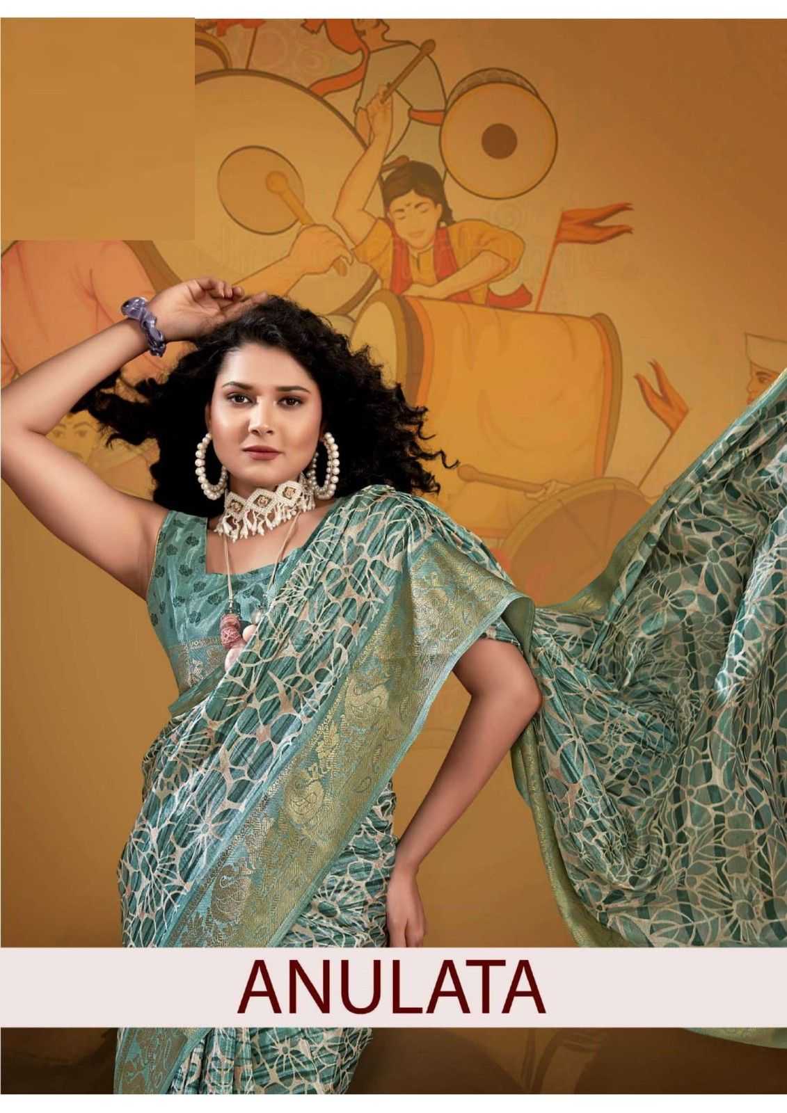 anulata vol 1 by vallabhi prints pretty look saree with blouse
