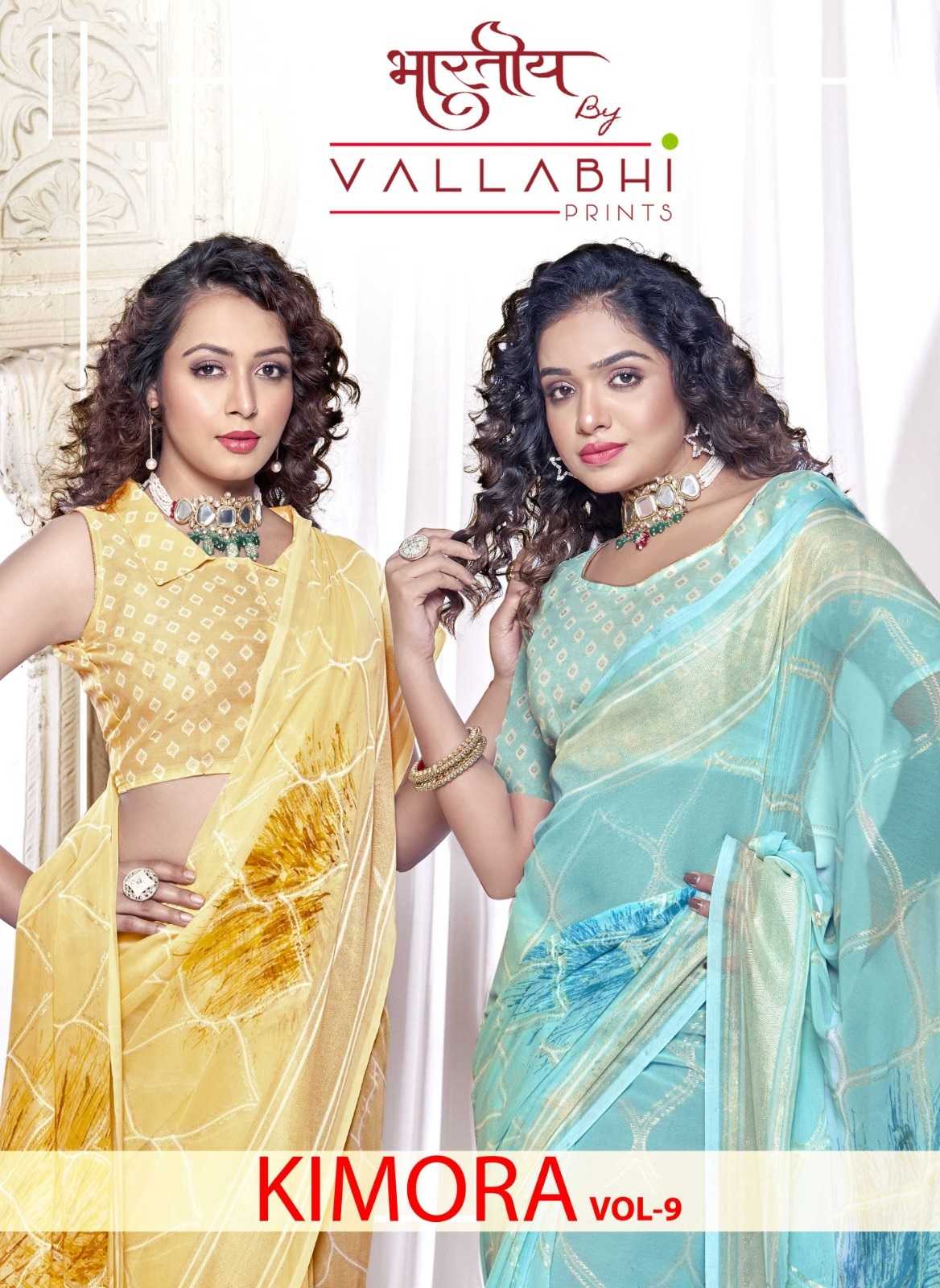 kimora vol 9 by vallabhi prints stylish look georgette saree with blouse 