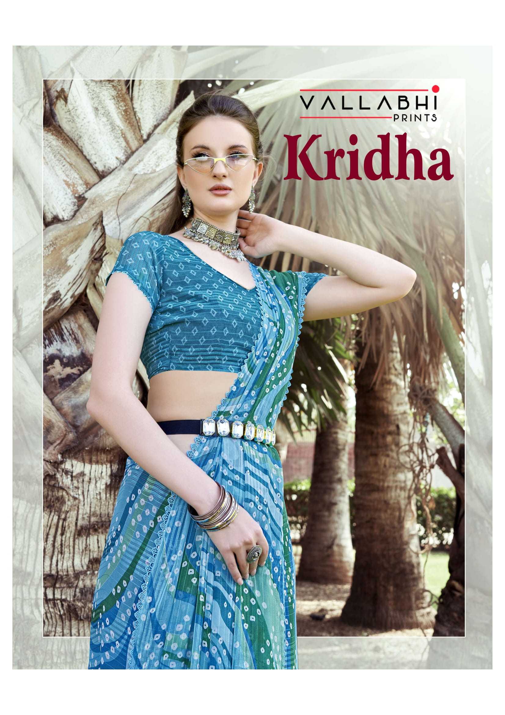 kridha by vallabhi prints unique colour addition georgette saree with blouse 