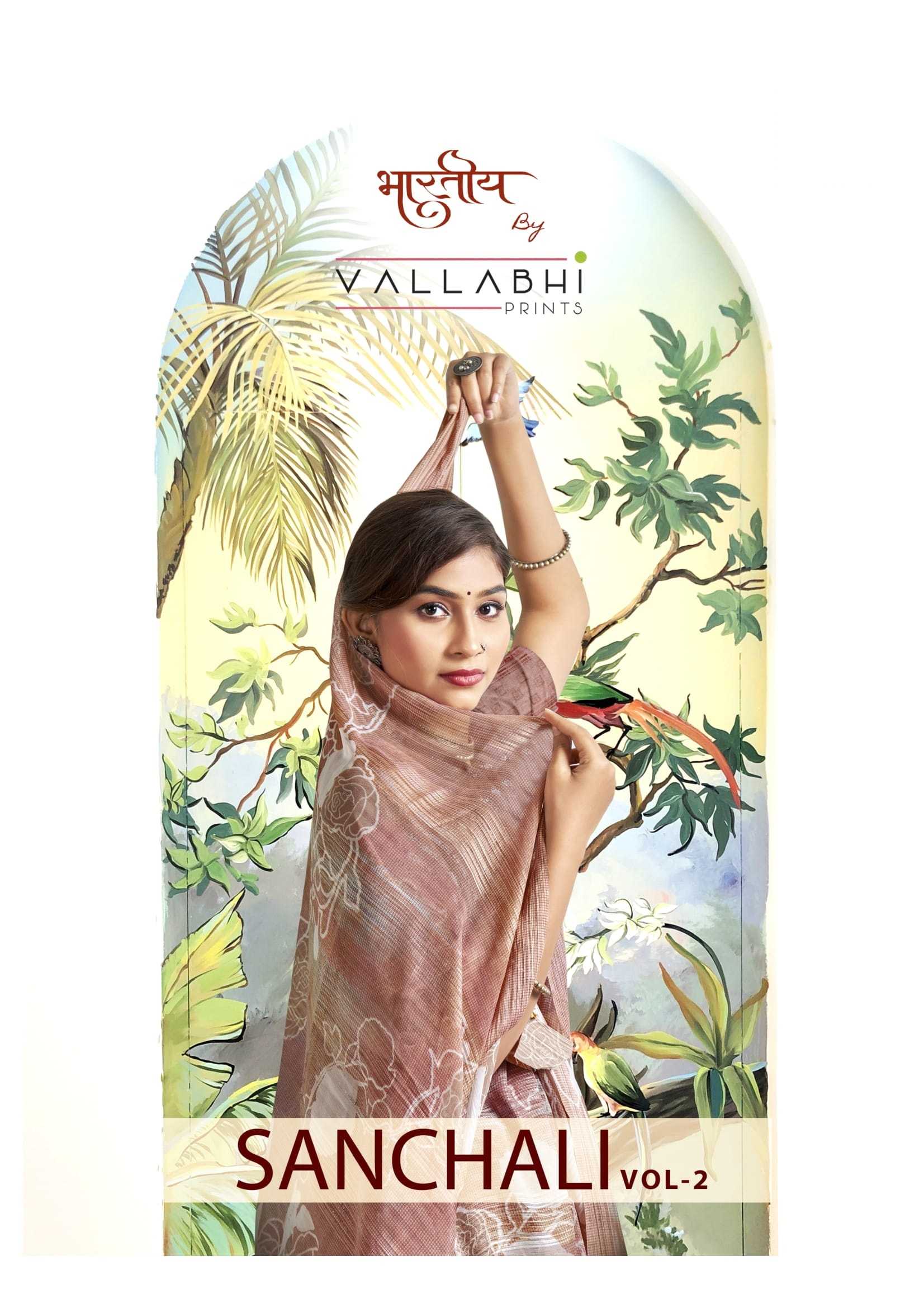 sanchali vol 2 by vallabhi prints unique printed saree with blouse
