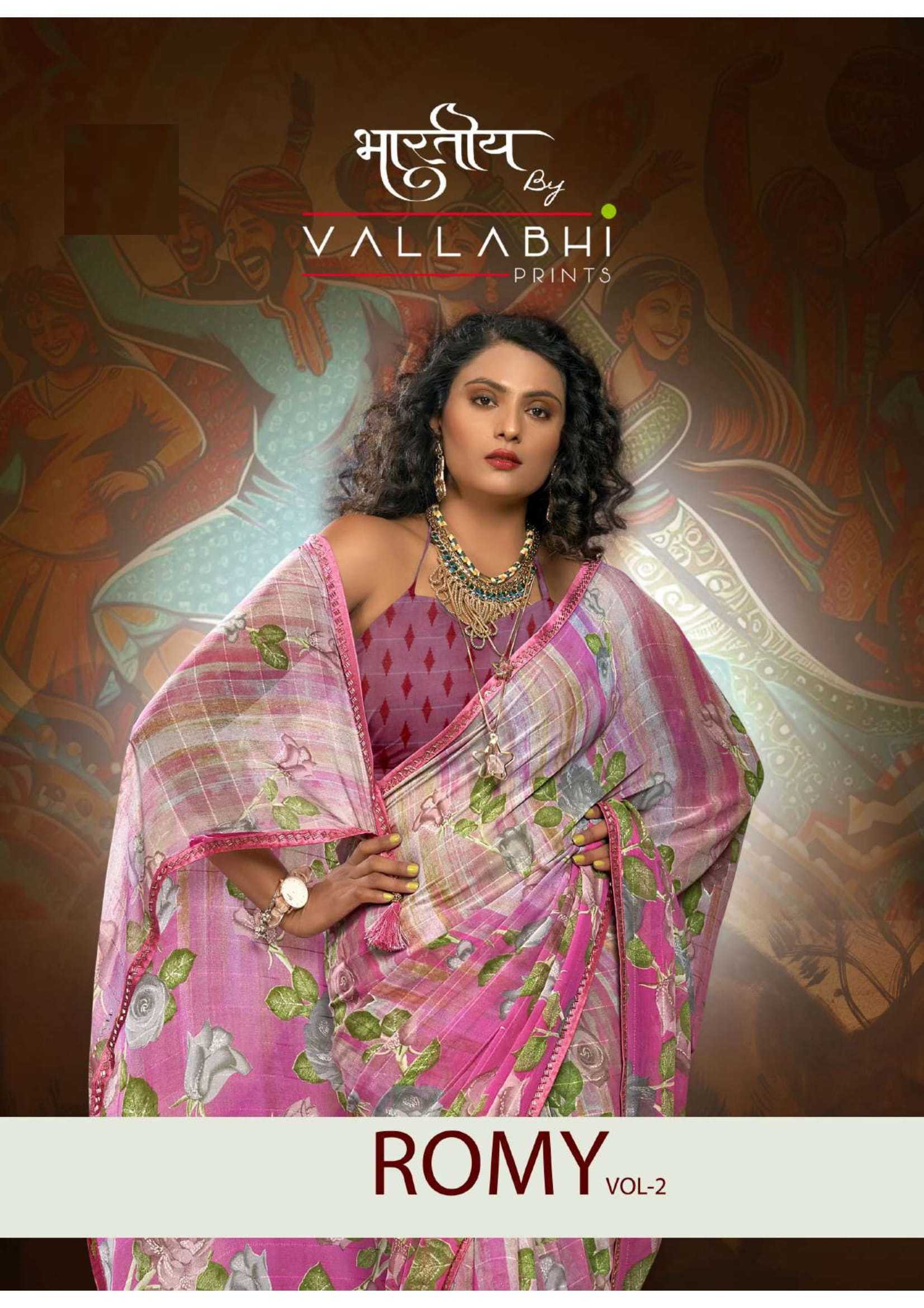 romy vol 2 by vallabhi prints georgette patter printed saree
