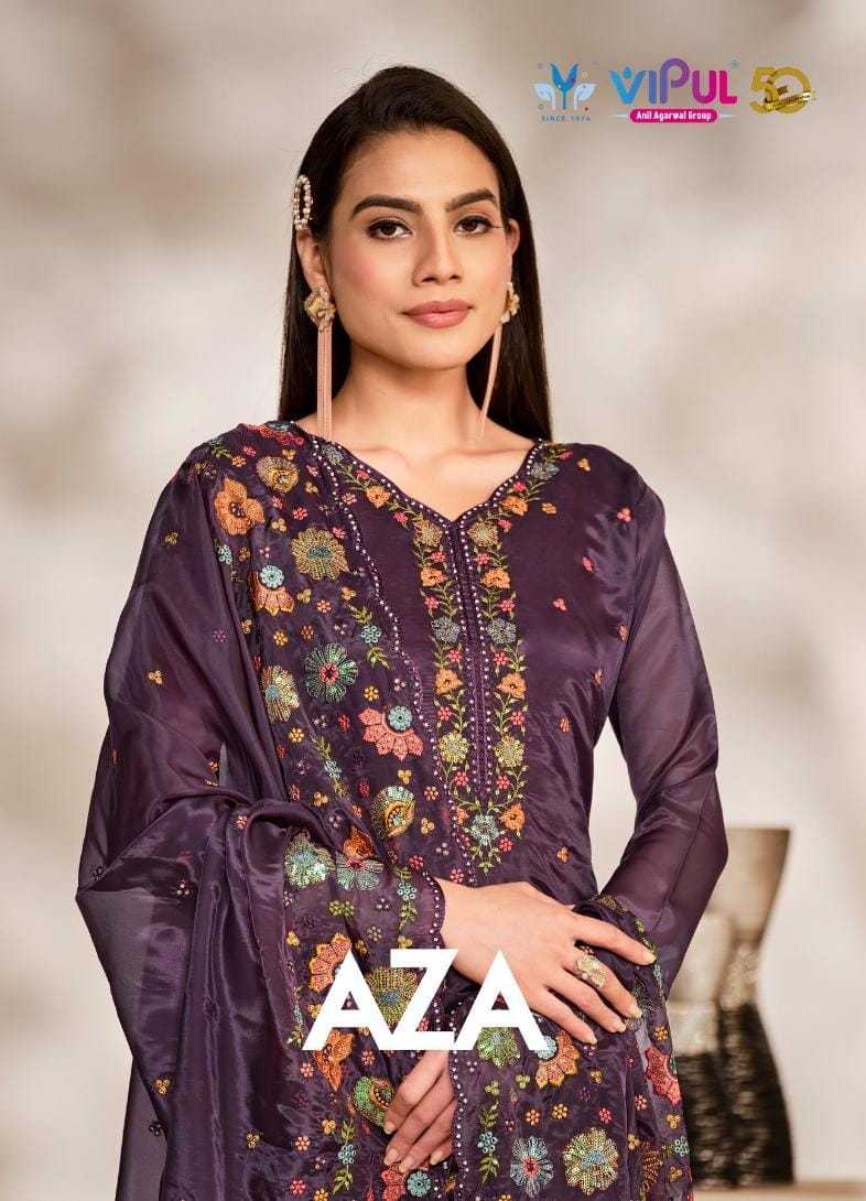 aza by vipul ethnic design classic unstitch 3pcs dress material exports