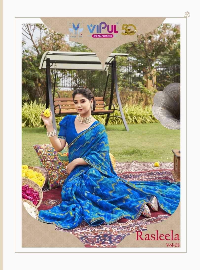rasleela vol 3 vipul fancy print regular wear comfortable saree