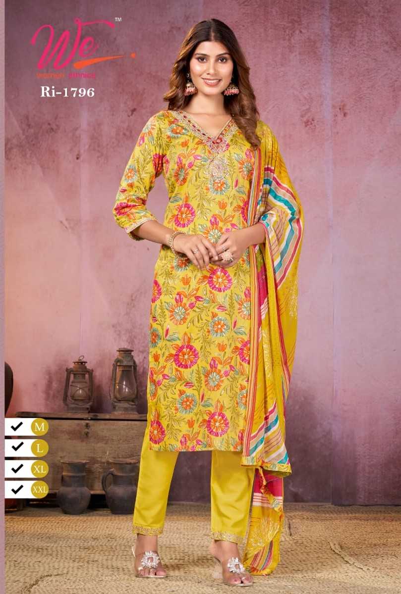 1795 -1801 by we women ethnic satin print new design full stitch combo set salwar suit