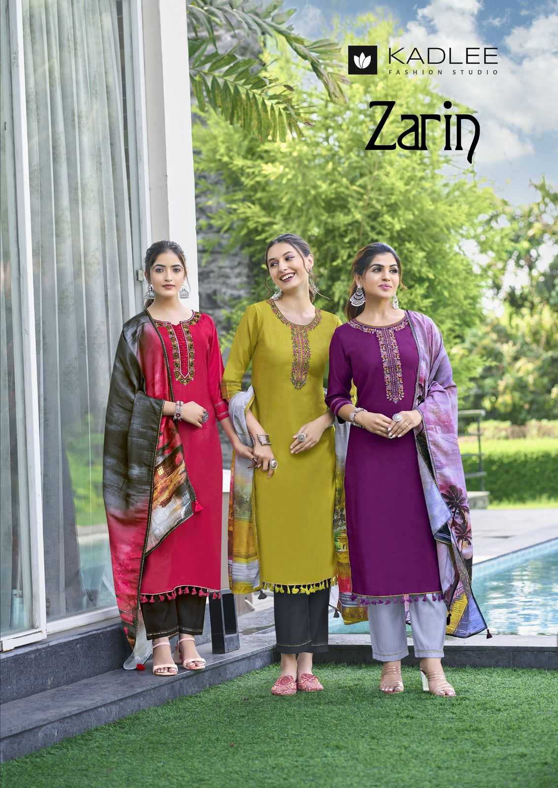 kadlee zarin viscose weaving handwork fullstitch 3pcs suits