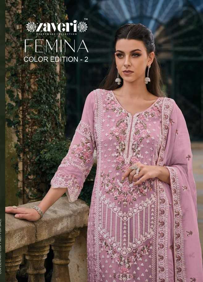 femina colour edition vol 2 by zaveri party wear readymade modern pakistani 3pcs dress