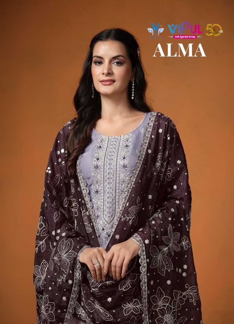 vipul alma unique colours velvet satin designer salwar kameez 