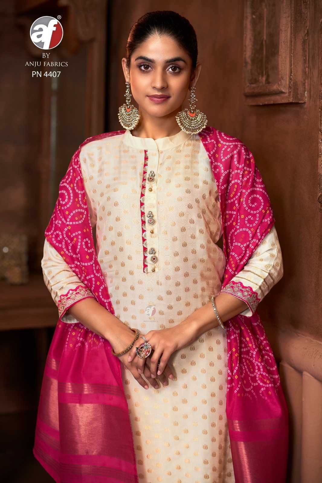 anju fab 4407 attractive russian silk fullstitch combo suits