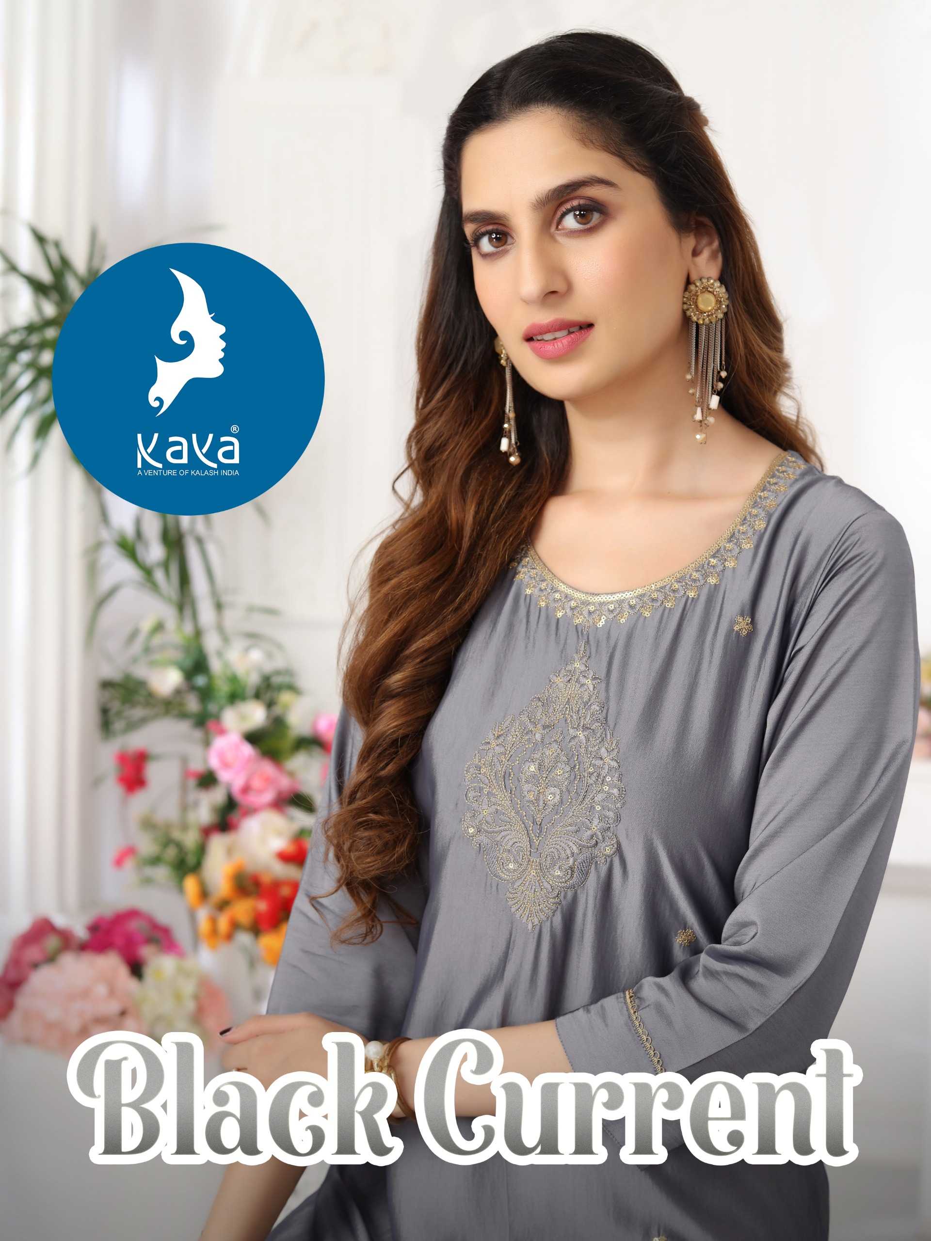 kaya black current readymade viscose silk big size straight kurti 