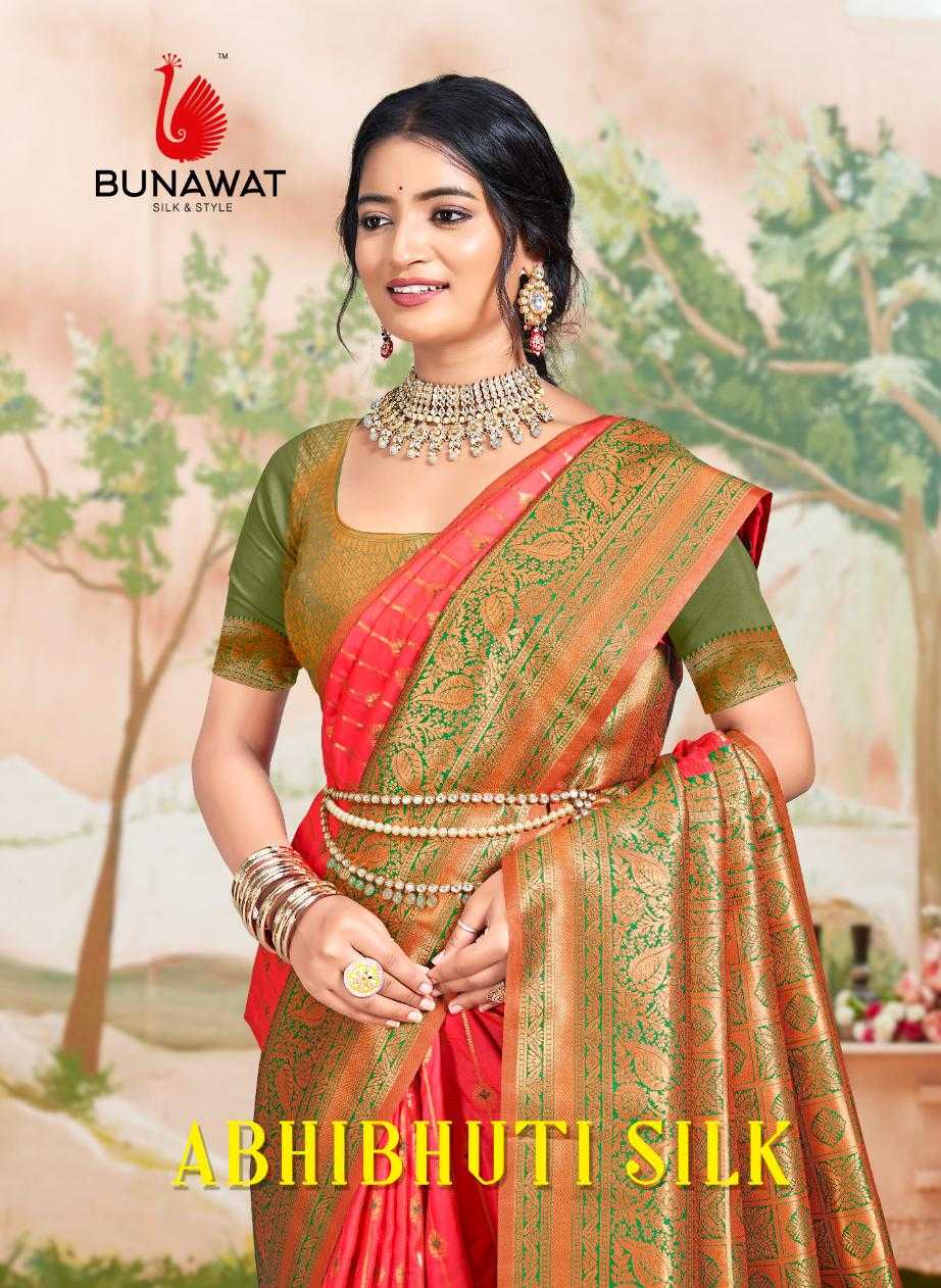 ABHIBHUTI SILK BY BUNAWAT WEDDING FESTIVAL WEAR SILK FABRIC SAREE COLLECTION